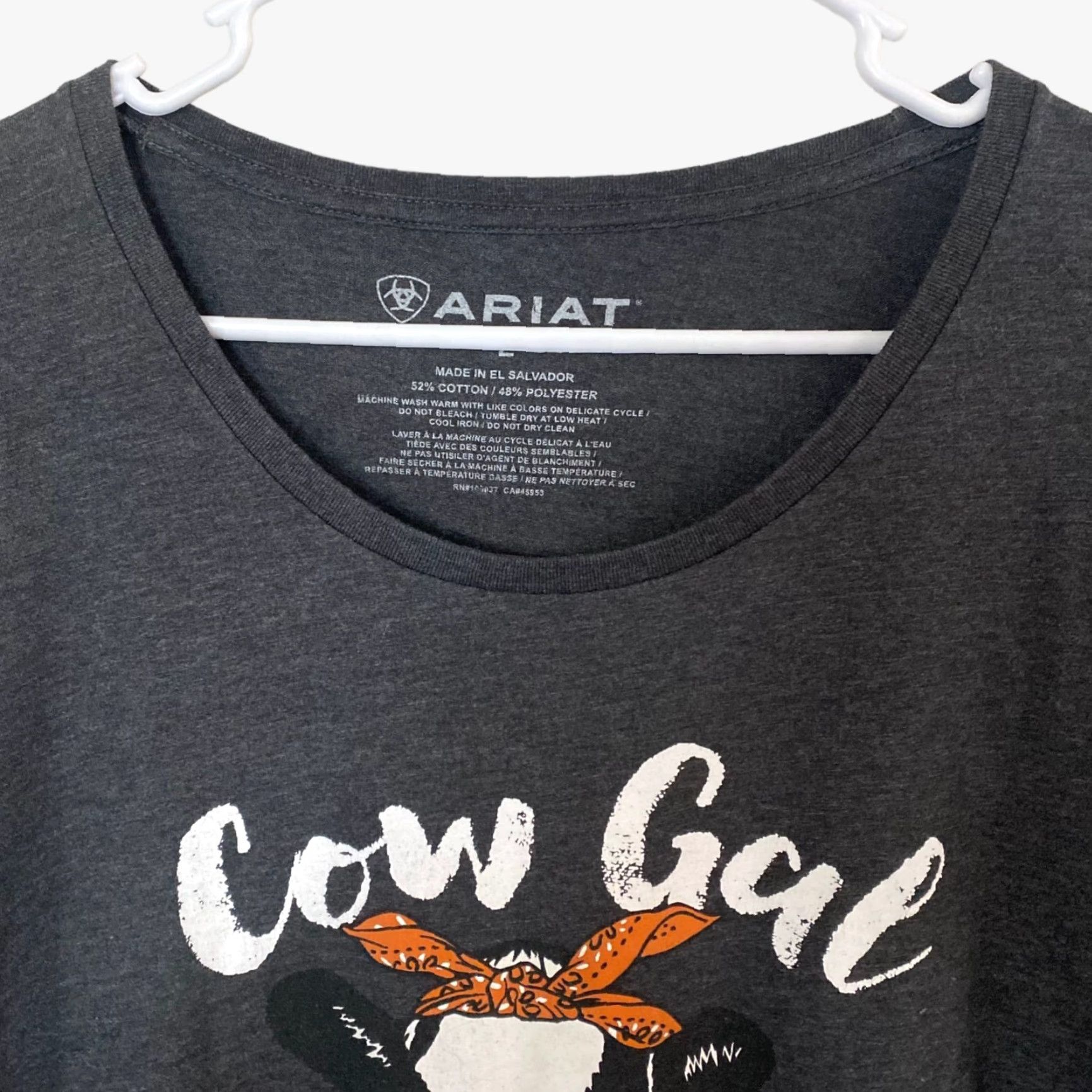 Ariat VINTAGE Ariat Cow Gal Graphic T Shirt Charcoal Gray Short Sleeve Womens Large L Woman T-Shirt Gray Cotton Blend Short Sleeve Gal Graphic Size L / US 10 / IT 46 - 5 Thumbnail