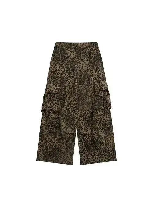 Japanese Brand × Jean Leopard print paratrooper pleated cargo wide-leg pants Size US 32 / EU 48 - 3 Thumbnail