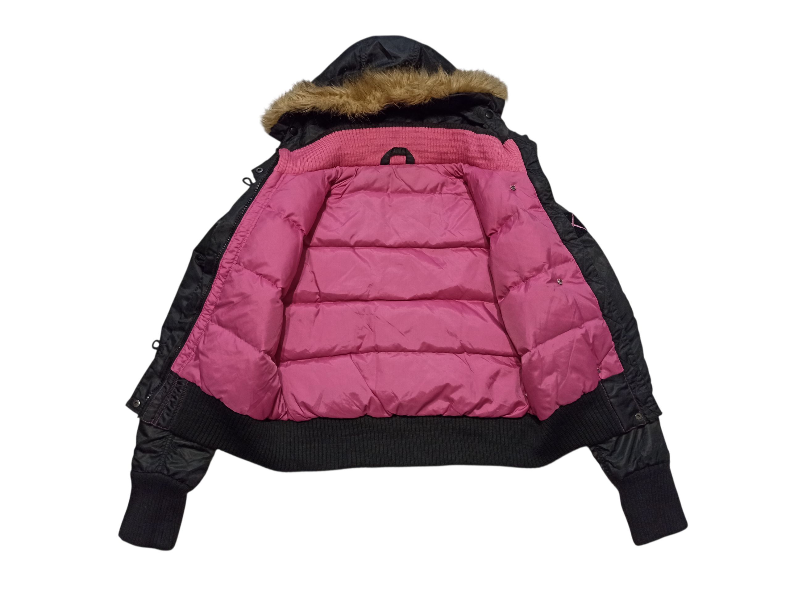 Freeman T. Porter Freeman T Porter M Down Bomber Black Pink Quilted Fur Hood Size M / US 6-8 / IT 42-44 - 3 Thumbnail