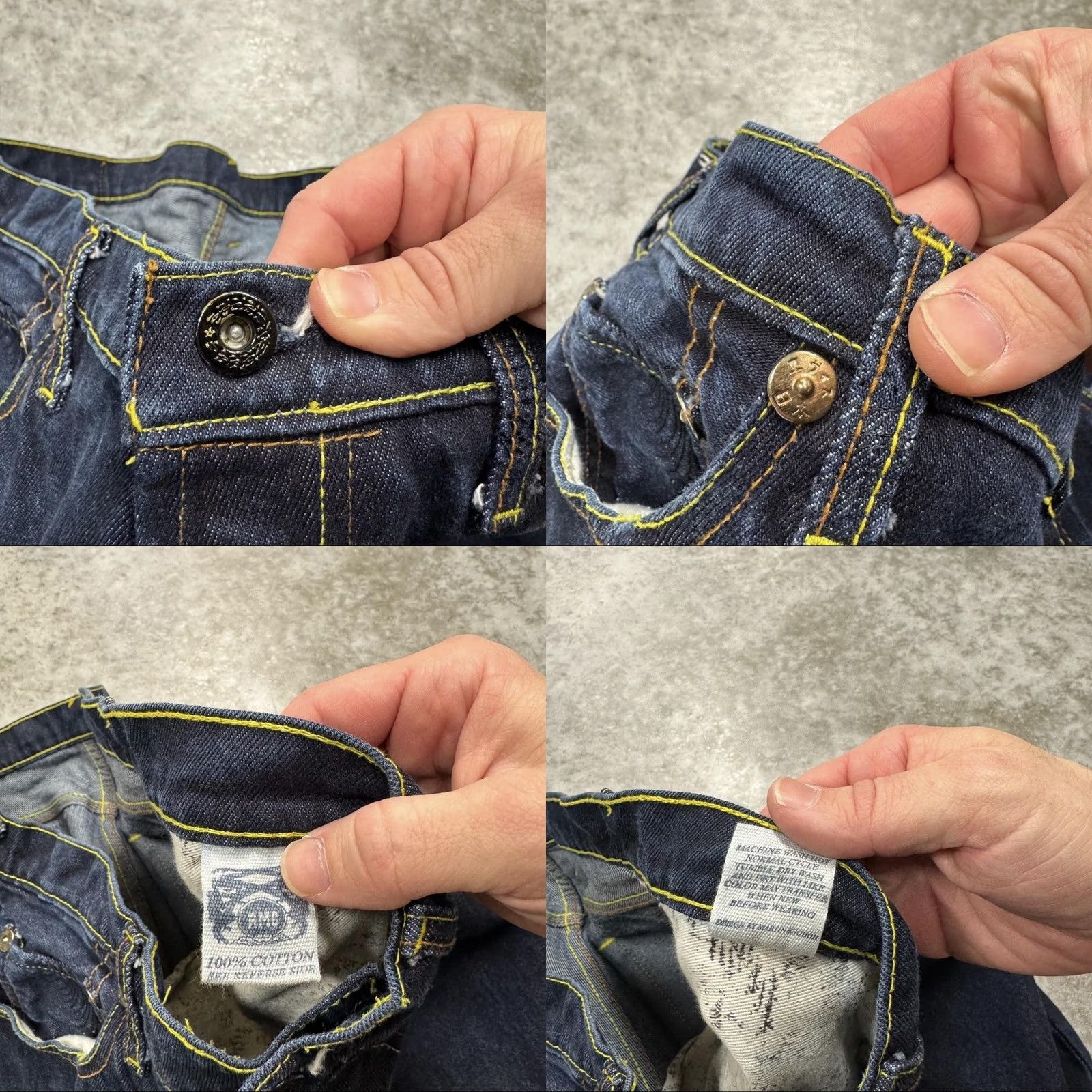 RMC Jeans Red Monkey Jeans Mens 38x32 Denim Pockets Rare Wide Leg Selvedge Distressed Embroidered Blue 90s Vintage Art Tattoo Japanese Clearance Size US 38 / EU 54 - 8 Thumbnail