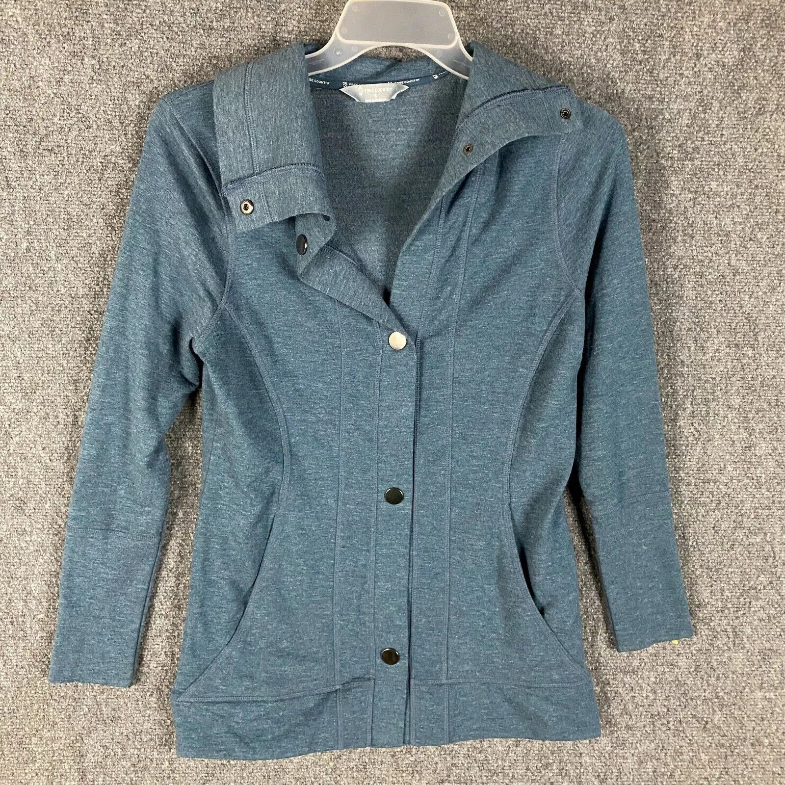 Free Country Free Country Sweater Women's Small Snap Blue Polyester S Size S / US 4 / IT 40 - 1 Thumbnail