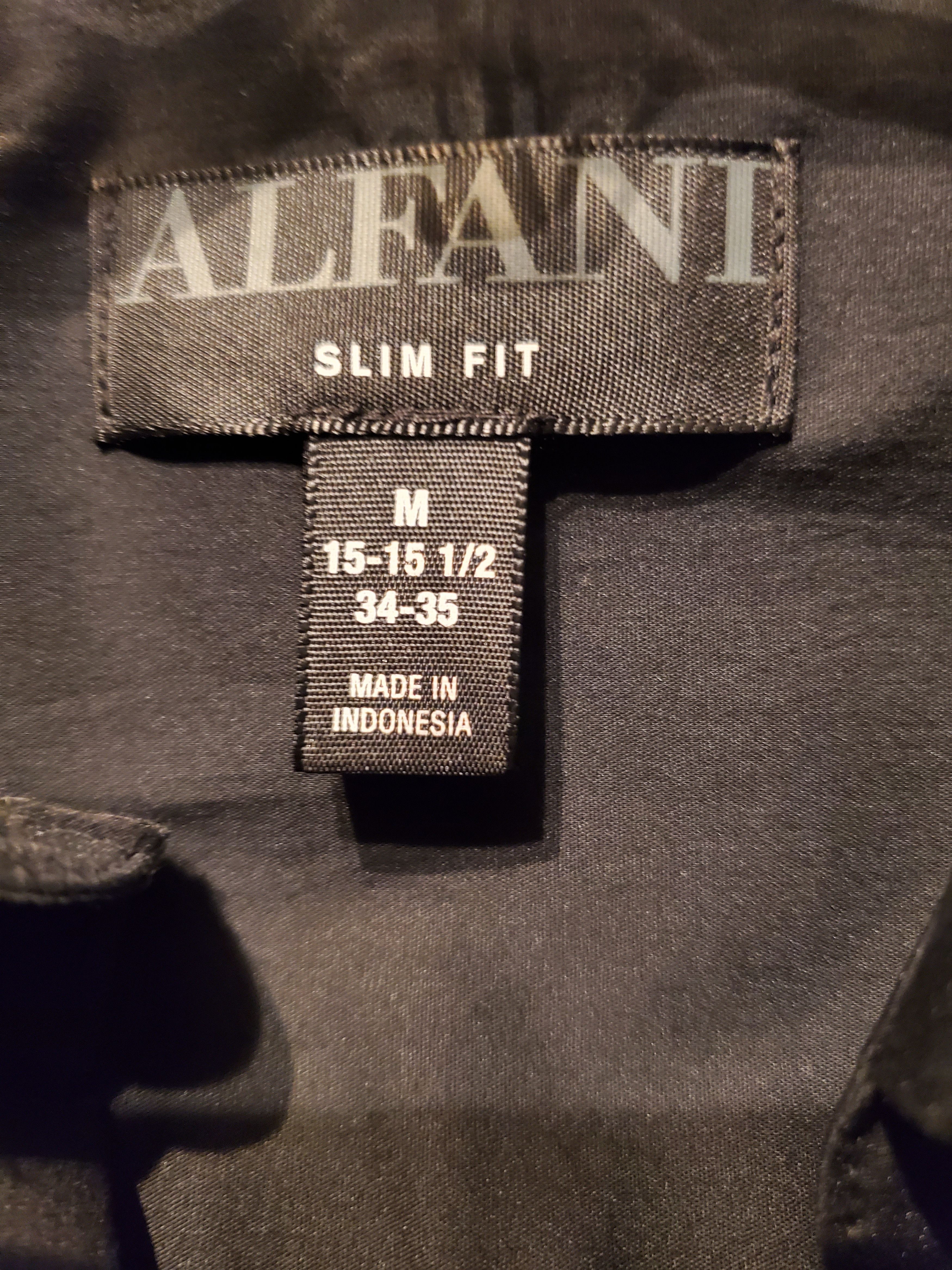 Alfani Alfani Slim Fit Long-Sleeve Black Formal Shirt Size US M / EU 48-50 / 2 - 5 Thumbnail