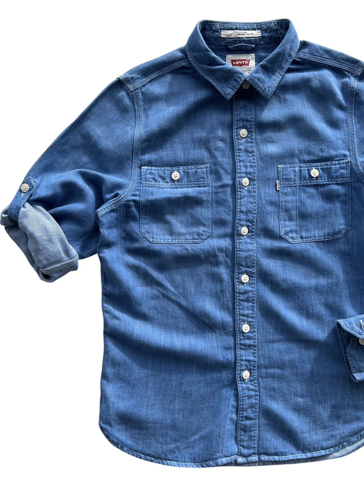 Levi's × Levi's Made & Crafted × Levi's Vintage Clothing 🔥Levi's Amerca’s Finest Overall Big Logo Western Shirt Denim Size US XS / EU 42 / 0 - 8 Thumbnail