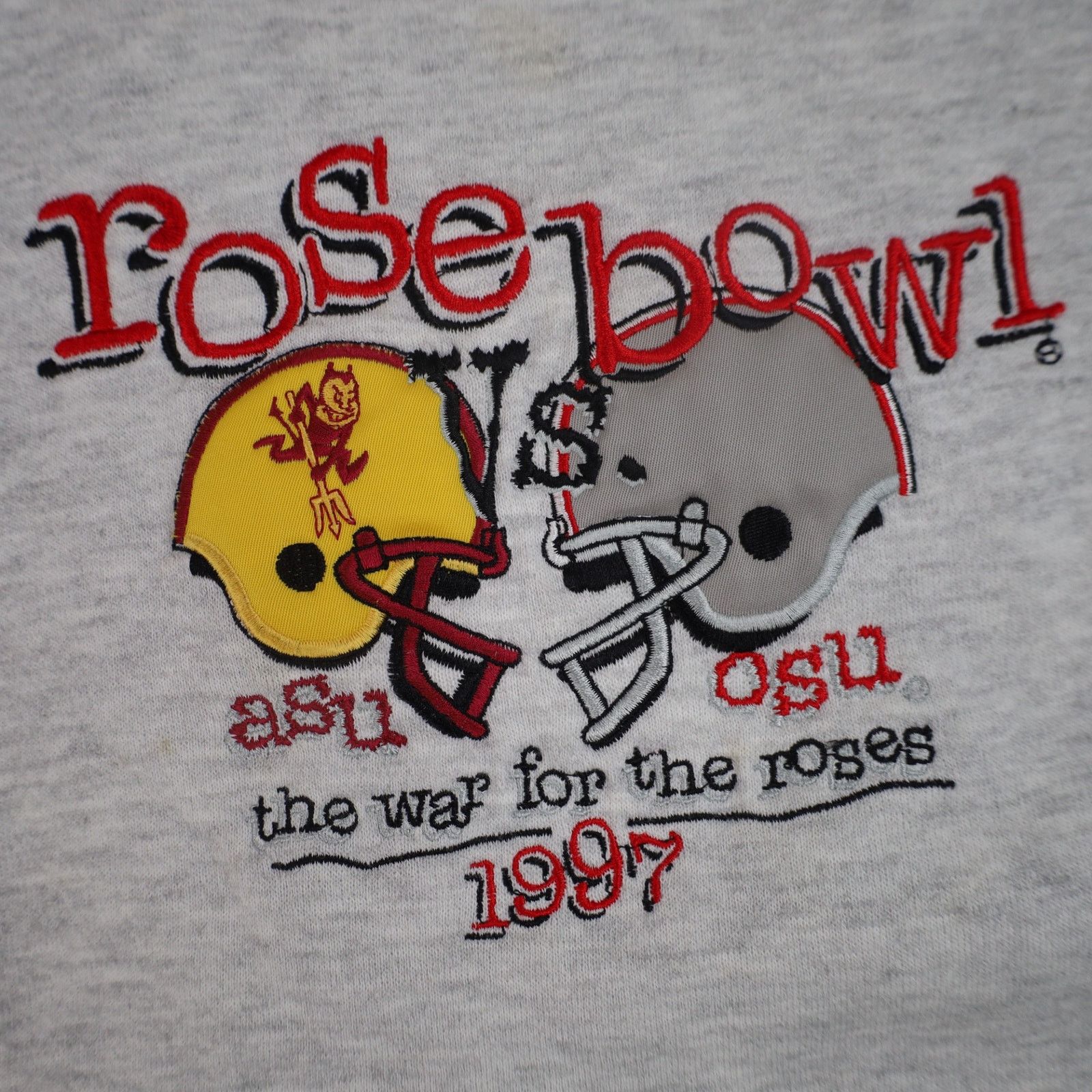 NCAA × Vintage Vintage 1997 ASU vs OSU Rose Bowl Embroidered Sweatshirt Size US XL / EU 56 / 4 - 4 Thumbnail