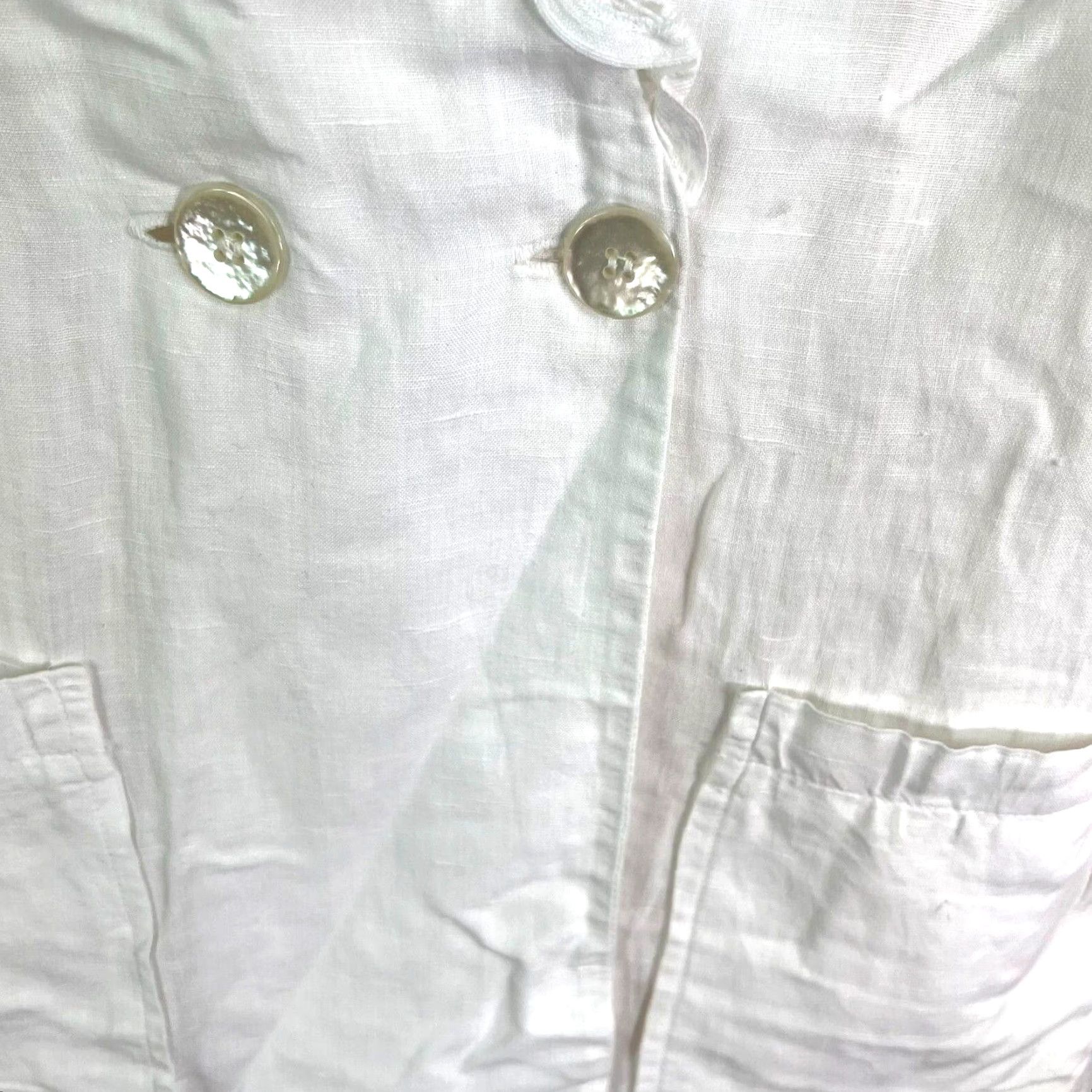 Vintage VINTAGE Jane Singer Blazer Jacket Womens Size 6 White Linen Blend Lightweight Notch Lapel Classic Fit City Designer Size M / US 6-8 / IT 42-44 - 5 Thumbnail