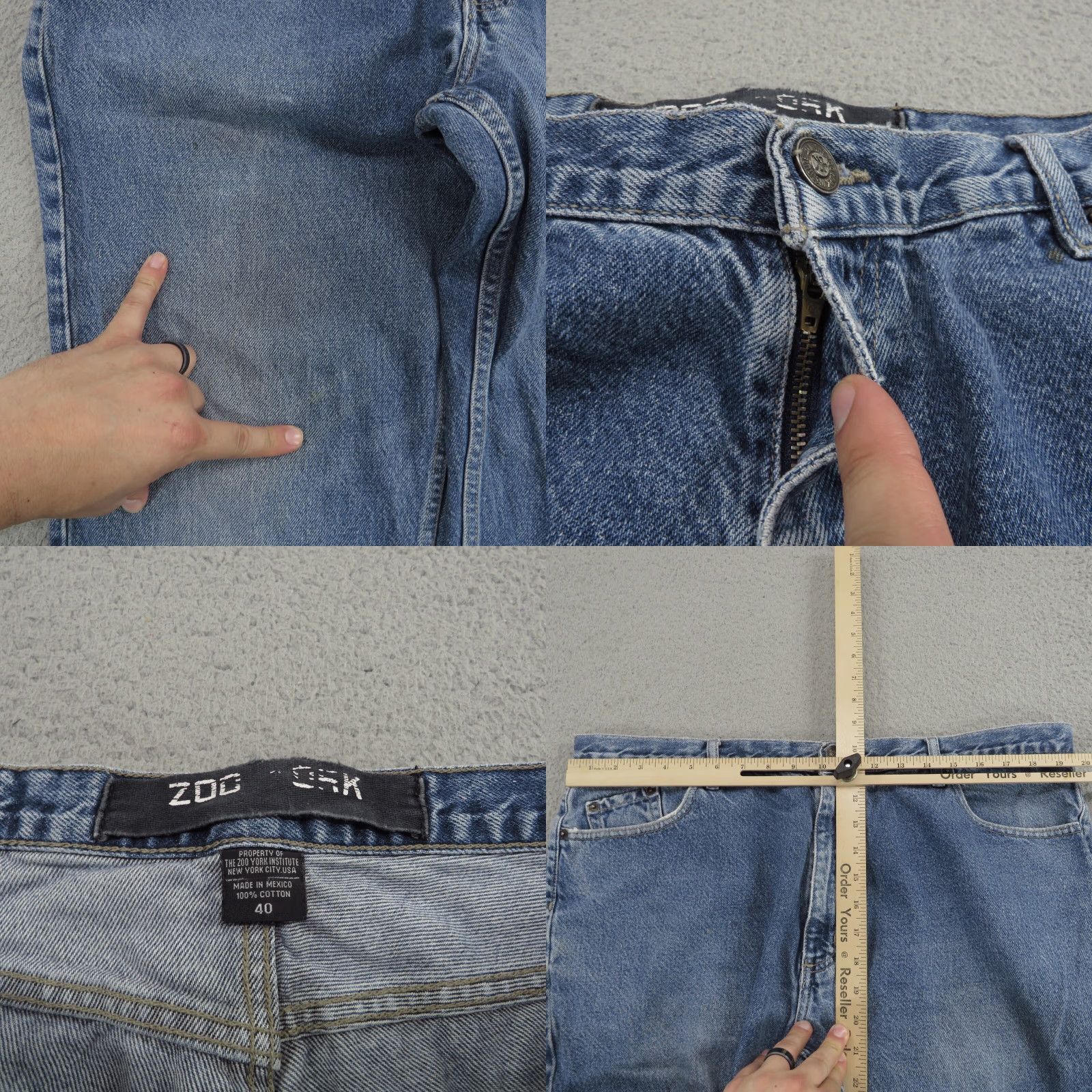Zoo York VINTAGE Zoo York Jeans Men 40x34 Baggy Y2K Skater Grunge Wide Leg Opening Jamie Story Size US 40 / EU 56 - 8 Thumbnail