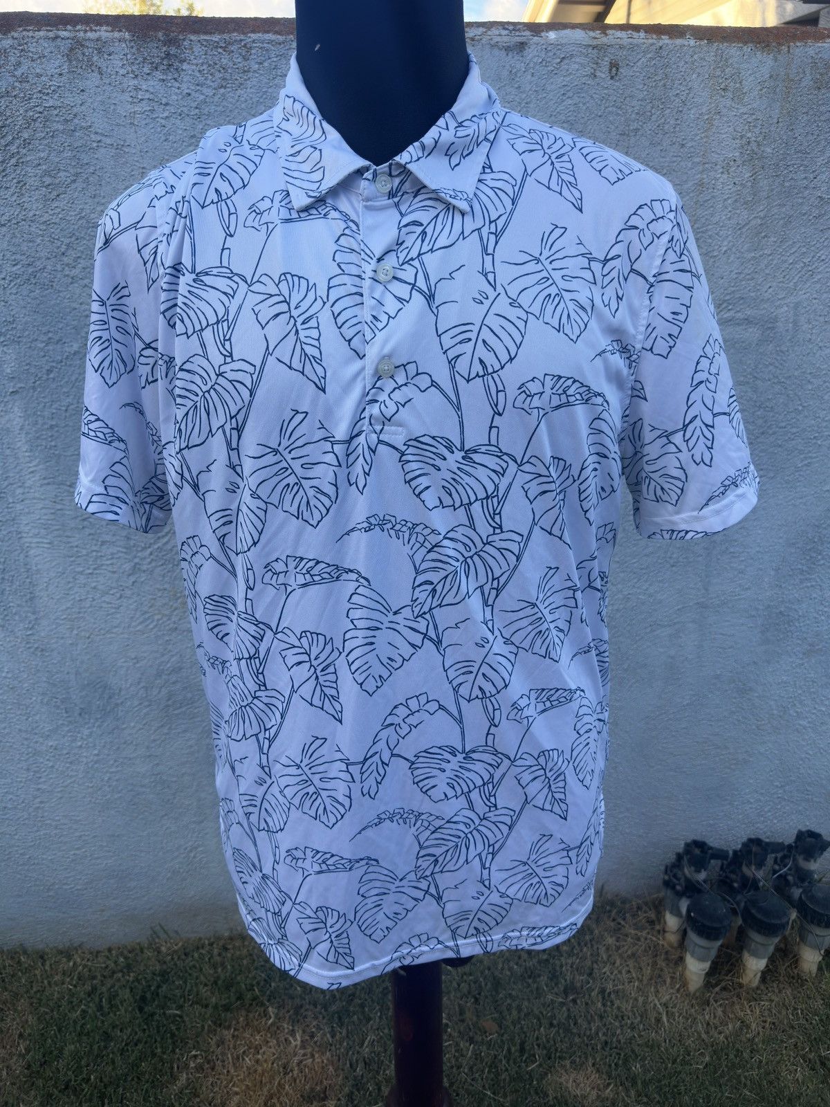 Reyn Spooner Reyn Spooner Hawaiian Print White/Blue Polo Shirt Men's L Size US L / EU 52-54 / 3 - 1 Thumbnail