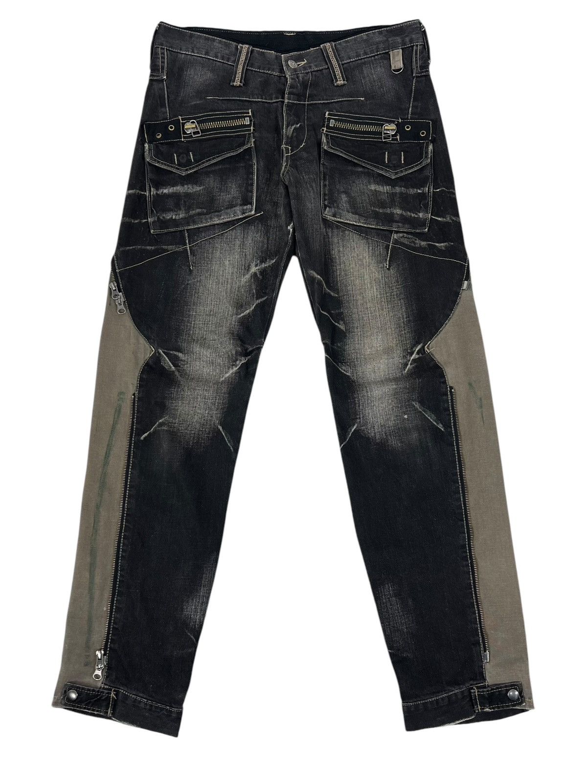 If Six Was Nine 🔥RARE DESIGN‼️DISTRESSED PPFM MUD WASH JEANS Size US 34 / EU 50 - 3 Thumbnail