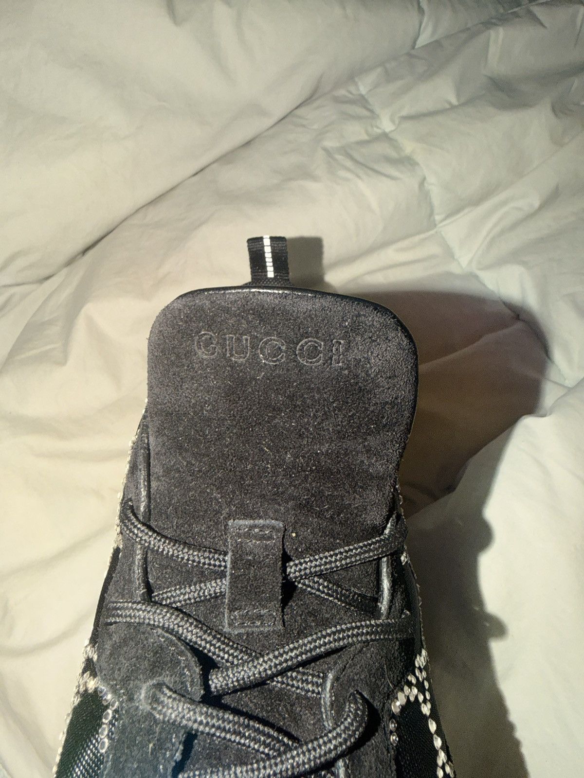 Gucci Gucci Black Run GG Crystal Sneaker Size US 8 / IT 38 - 10 Thumbnail
