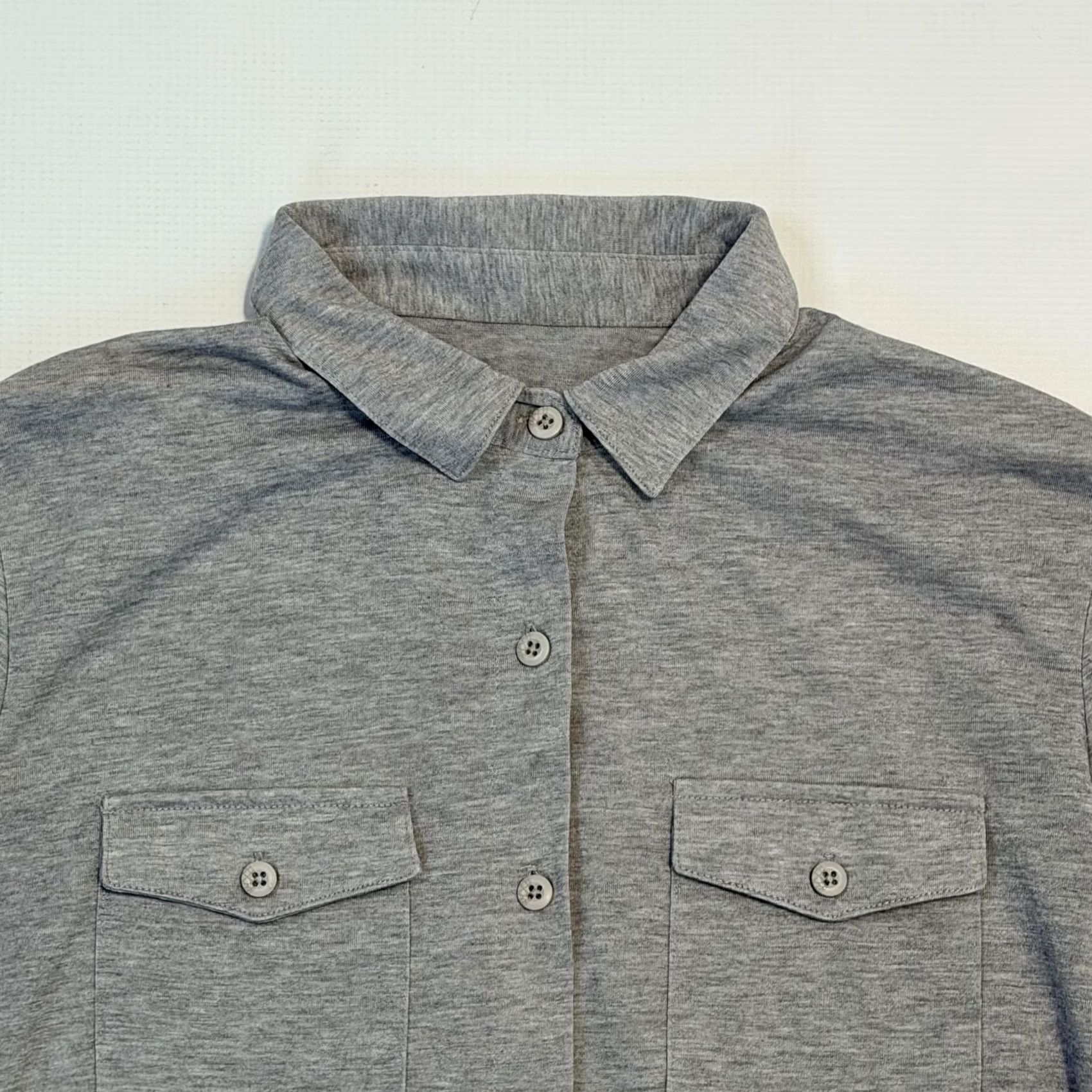 Vintage Stio Shirt Womens M Gray Button-Up 3/4 Sleeve Roll Tab Jersey Top Size M / US 6-8 / IT 42-44 - 3 Thumbnail