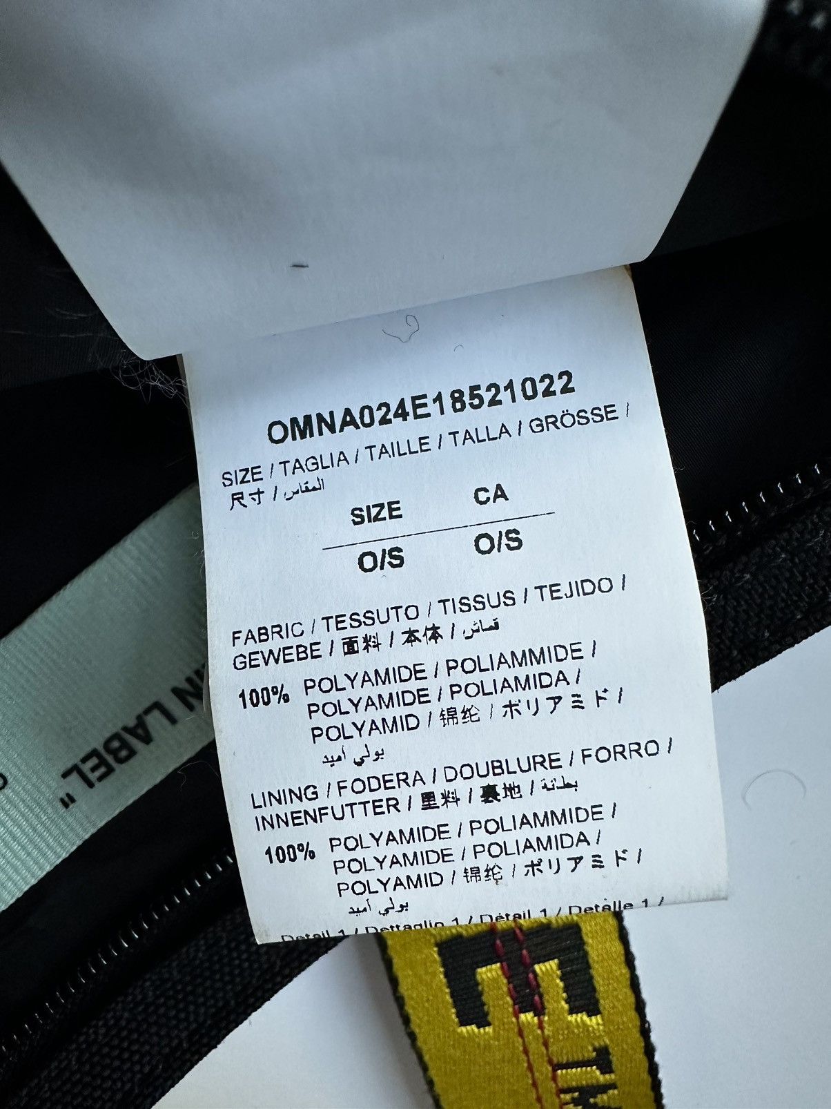 Off-White CORDURA HIP BELT BLACK YELLOW OFF - WHITE Size ONE SIZE - 5 Thumbnail