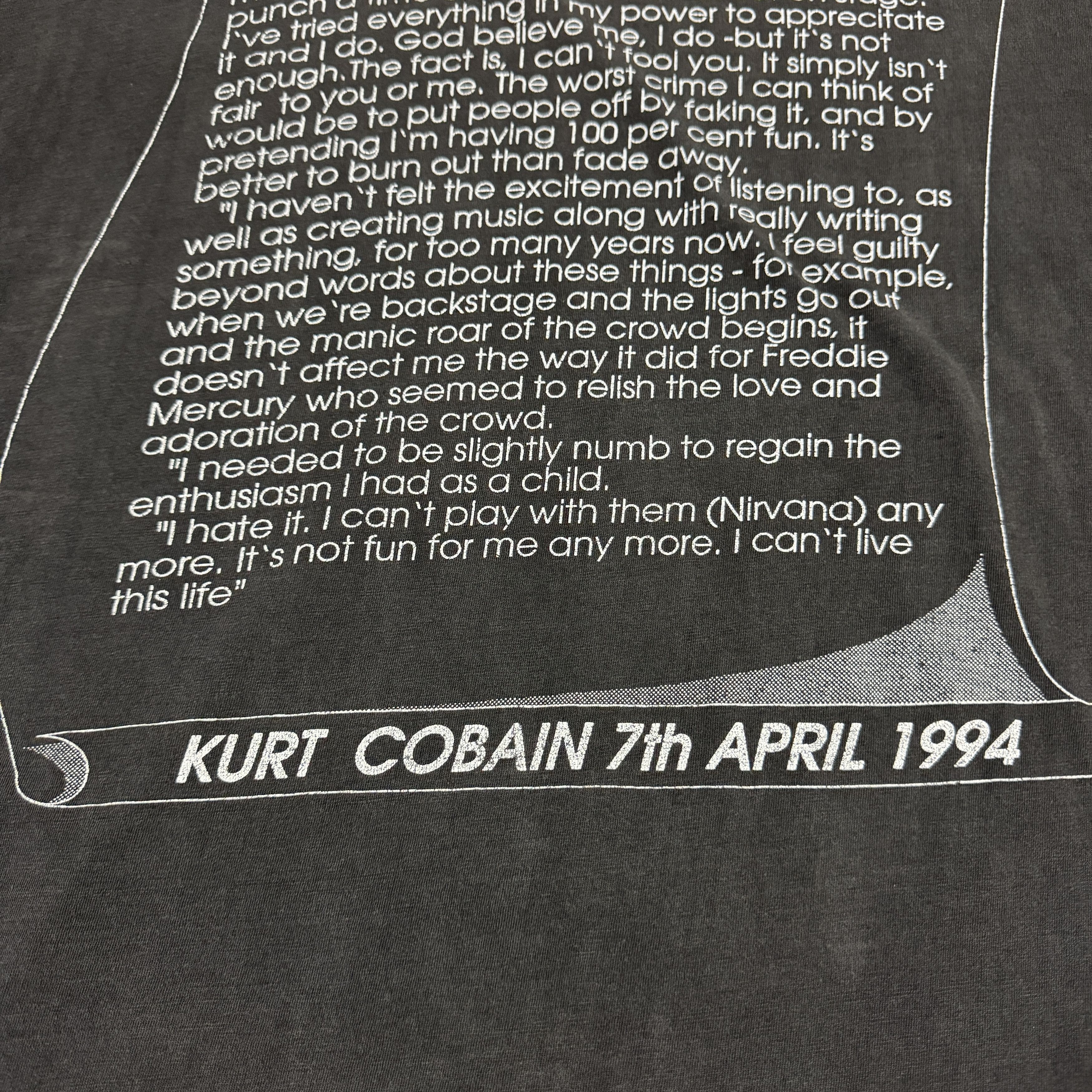 Band Tees Rare 90s Nirvana Kurt Cobain Memorial Shirt Size US L / EU 52-54 / 3 - 9 Thumbnail