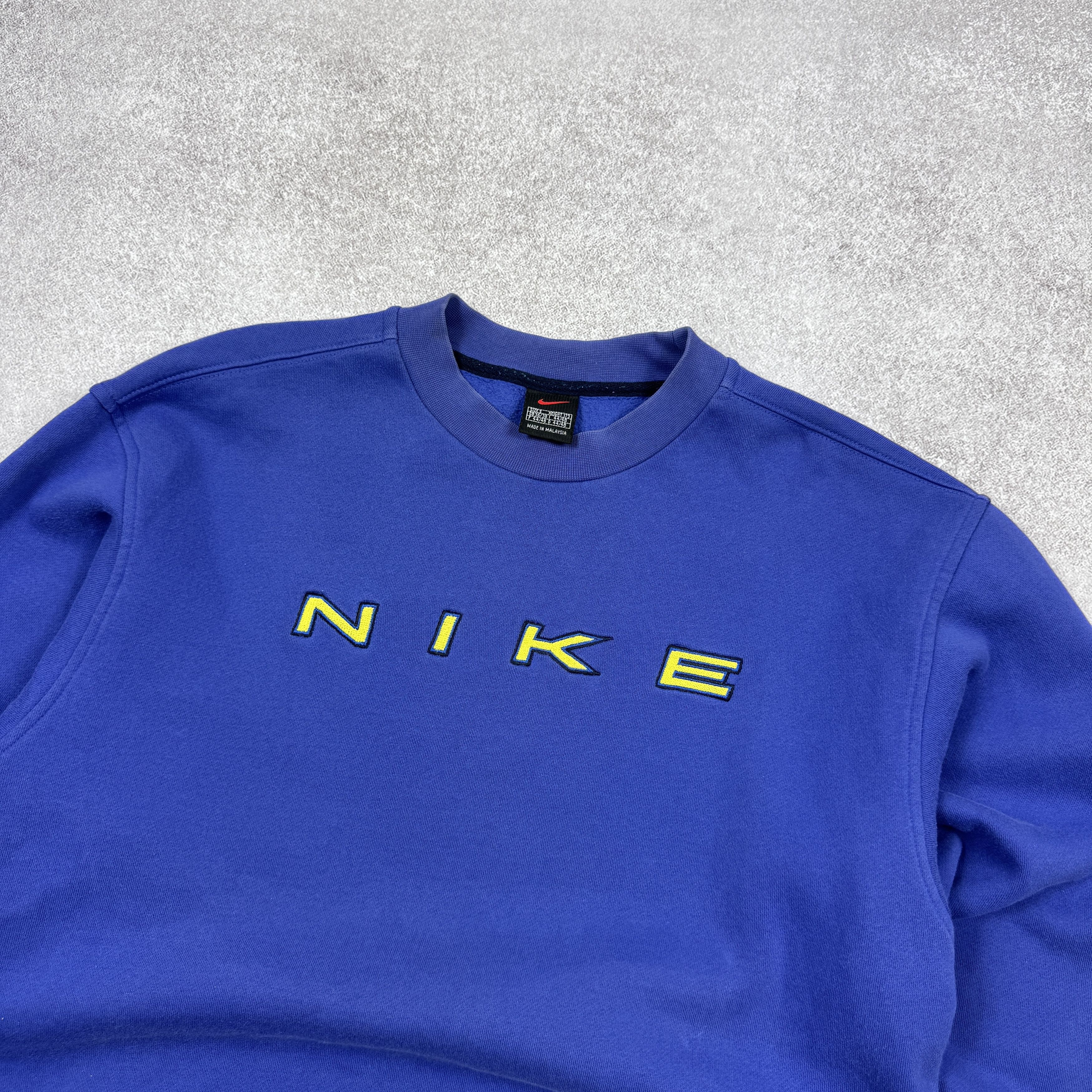 Nike Vintage Nike Big Logo 90s Blue Cotton Sweatshirt Size S-M Size US S / EU 44-46 / 1 - 2 Thumbnail