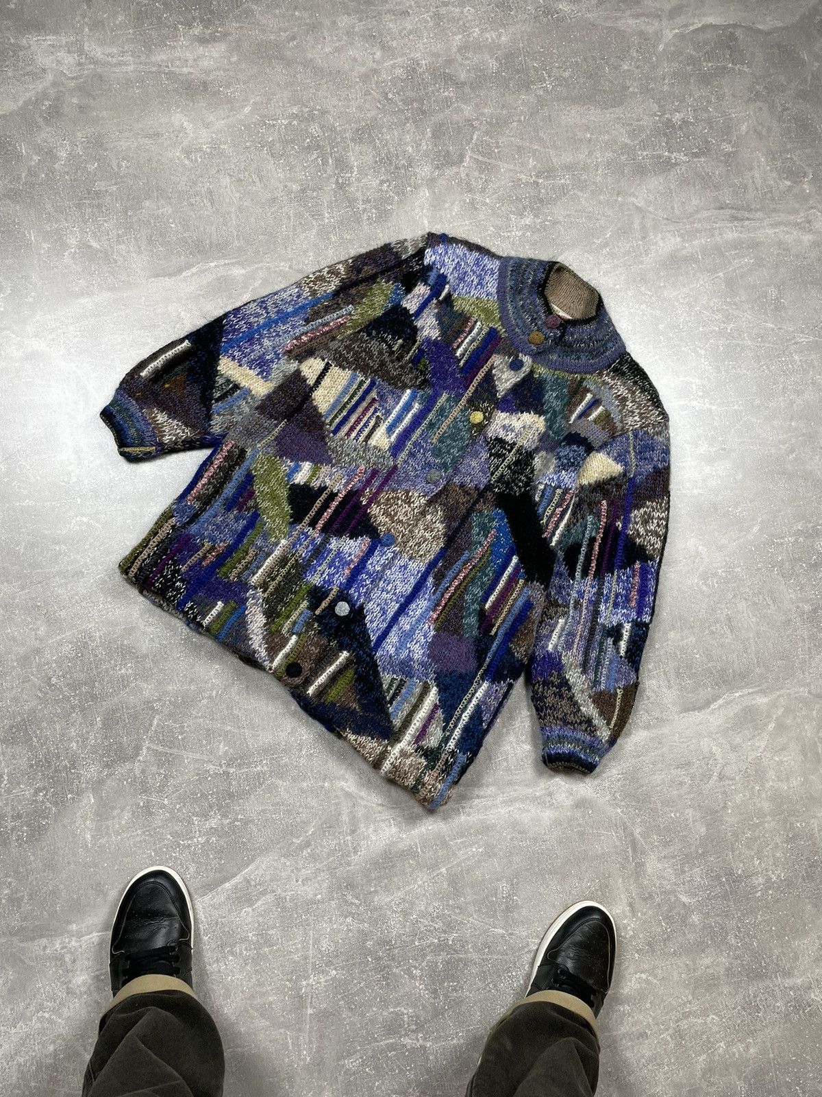 Japanese Brand × Vintage Vintage Handknit Chinese 90s Shanghai Cardigan Sweater Size XL / US 12-14 / IT 48-50 - 1 Thumbnail