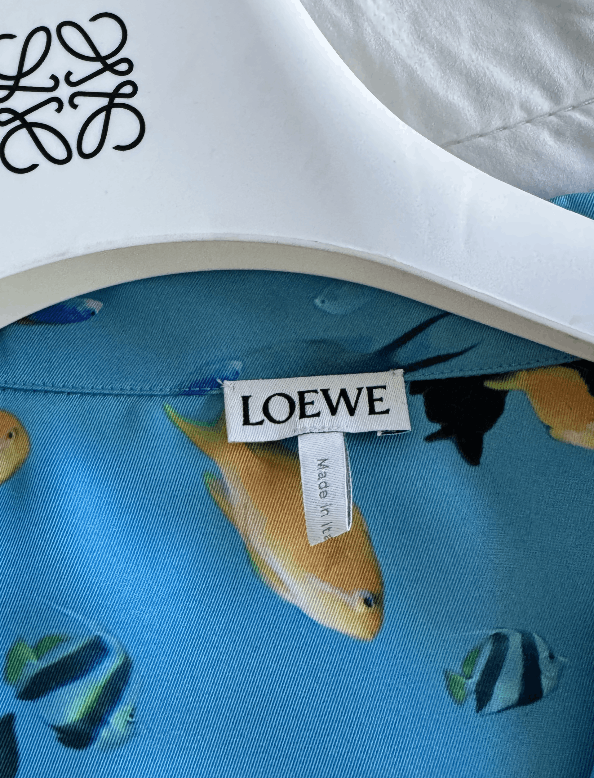 Loewe Turquoise 100% Silk Aquarium Print Shirt Size 39 Size US M / EU 48-50 / 2 - 7 Thumbnail
