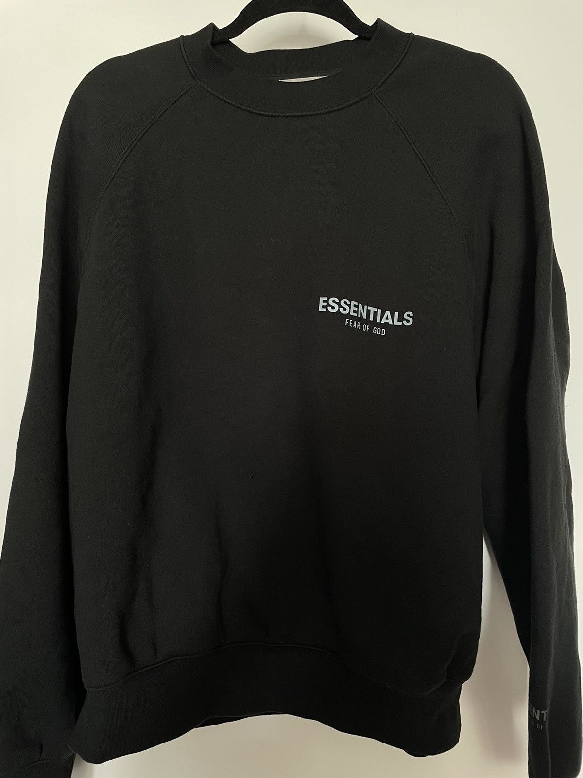 Essentials Black Pullover Crewneck Sweatshirt