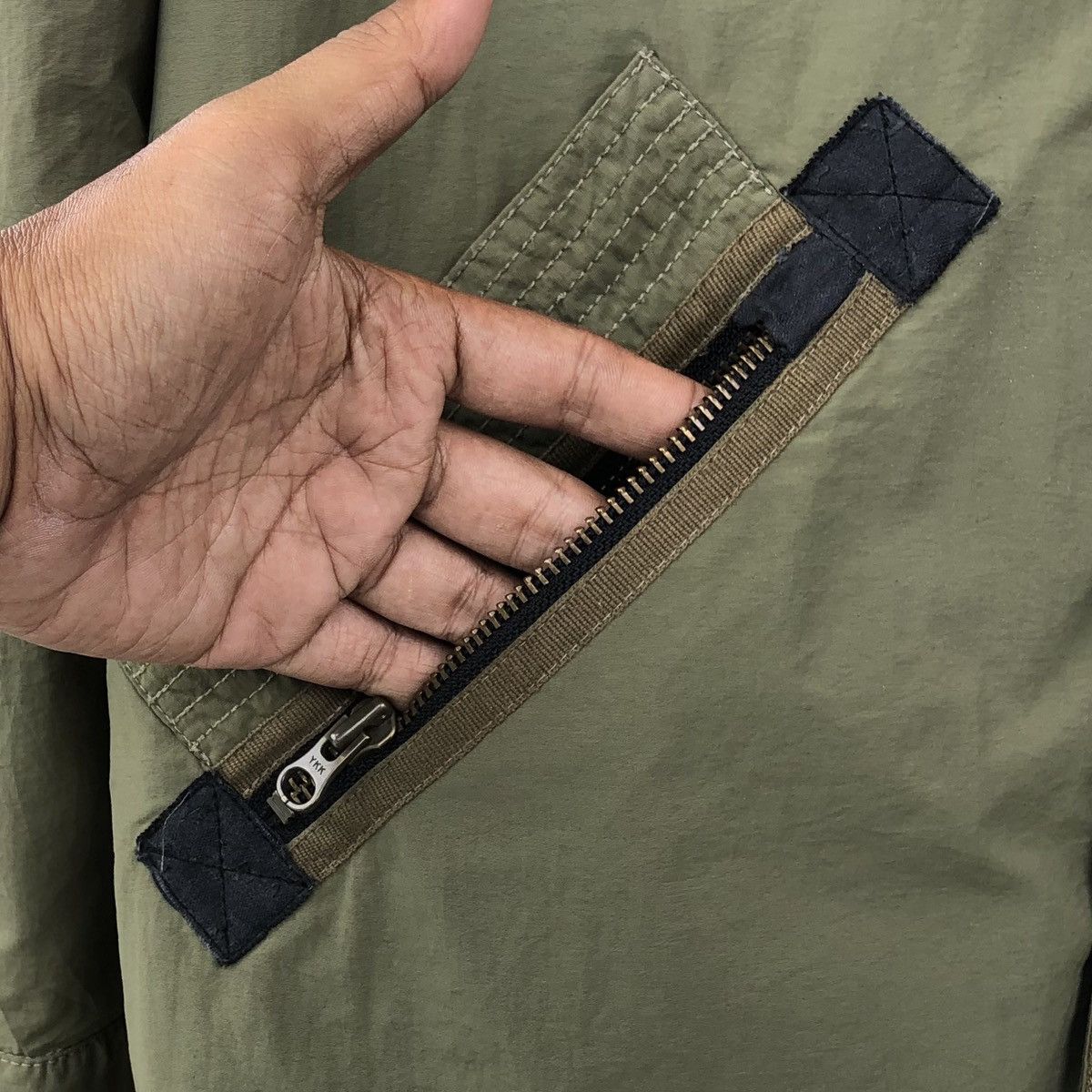 Japanese Brand BAGARCH Mod Coat Olive Military Coat Cross Big Logo Parka Size US XL / EU 56 / 4 - 4 Thumbnail