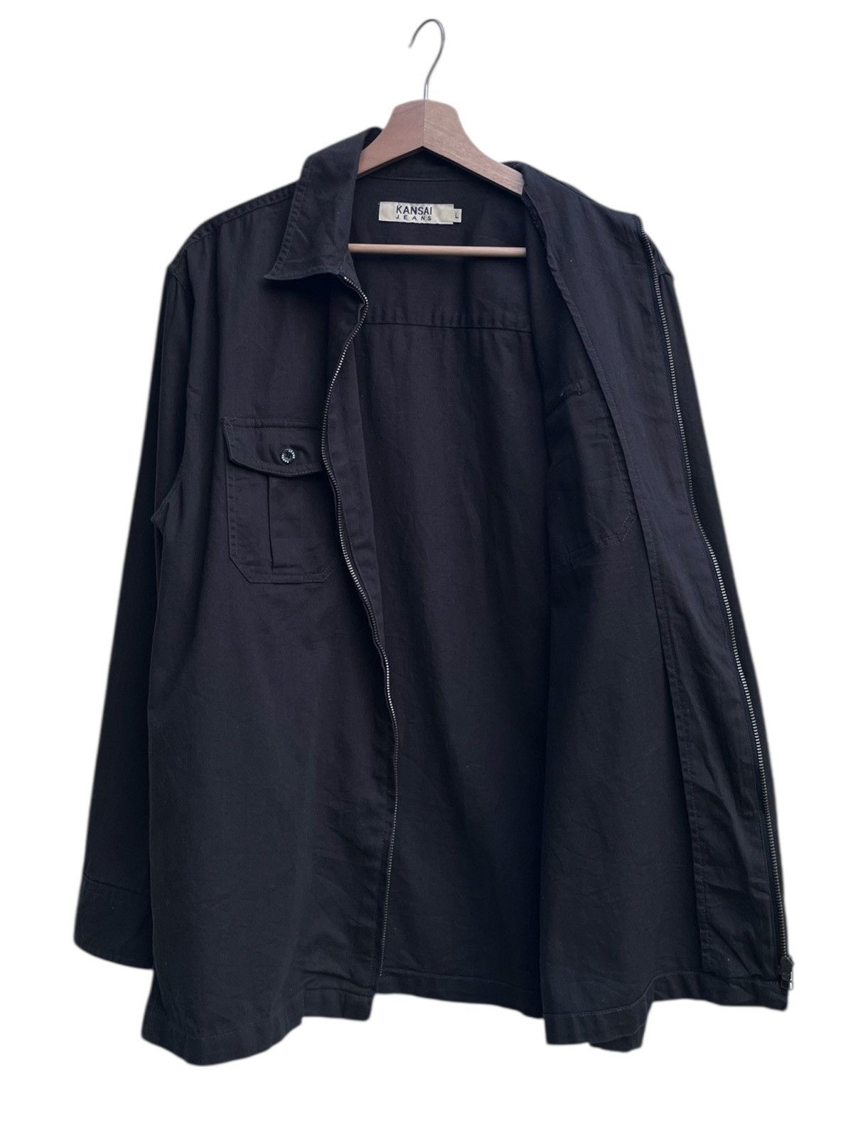 Kansai Yamamoto Vintage Kansai Jeans Black Zip Shirt Jacket Size US L / EU 52-54 / 3 - 2 Thumbnail