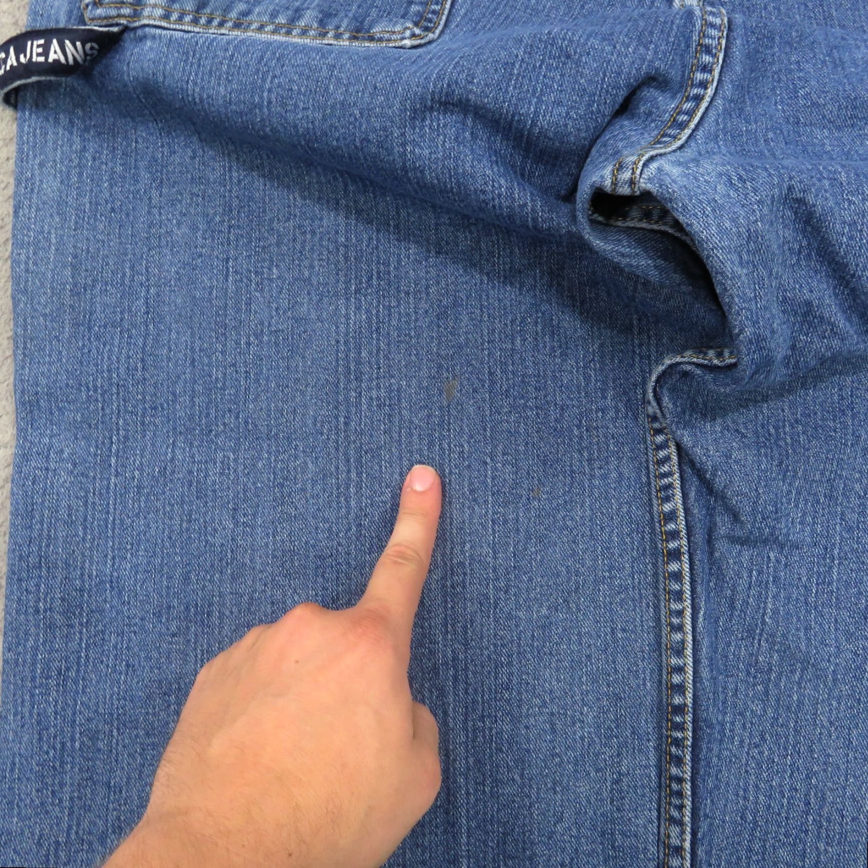 Nautica VINTAGE Nautica Jeans Men Baggy 38 90s Grunge Y2K Carpenter Skater Wide-Leg 5-Pocket Denim Blue Cotton VTG 10" Leg Opening Pipes RIP-? Size US 38 / EU 54 - 5 Thumbnail