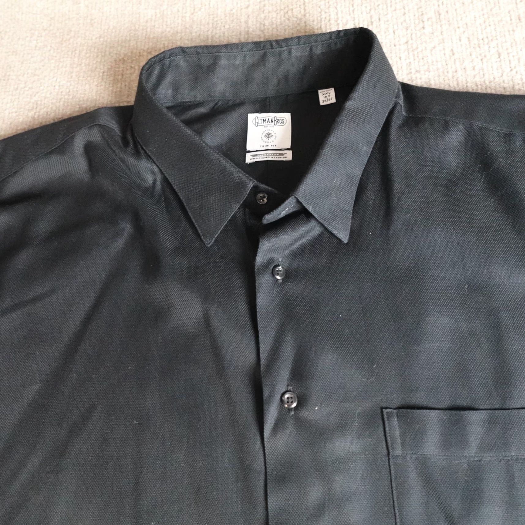 Vintage Gitman Bros Mens Shirt 2XL Black Solid Button-Down USA Size US XXL / EU 58 / 5 - 2 Thumbnail