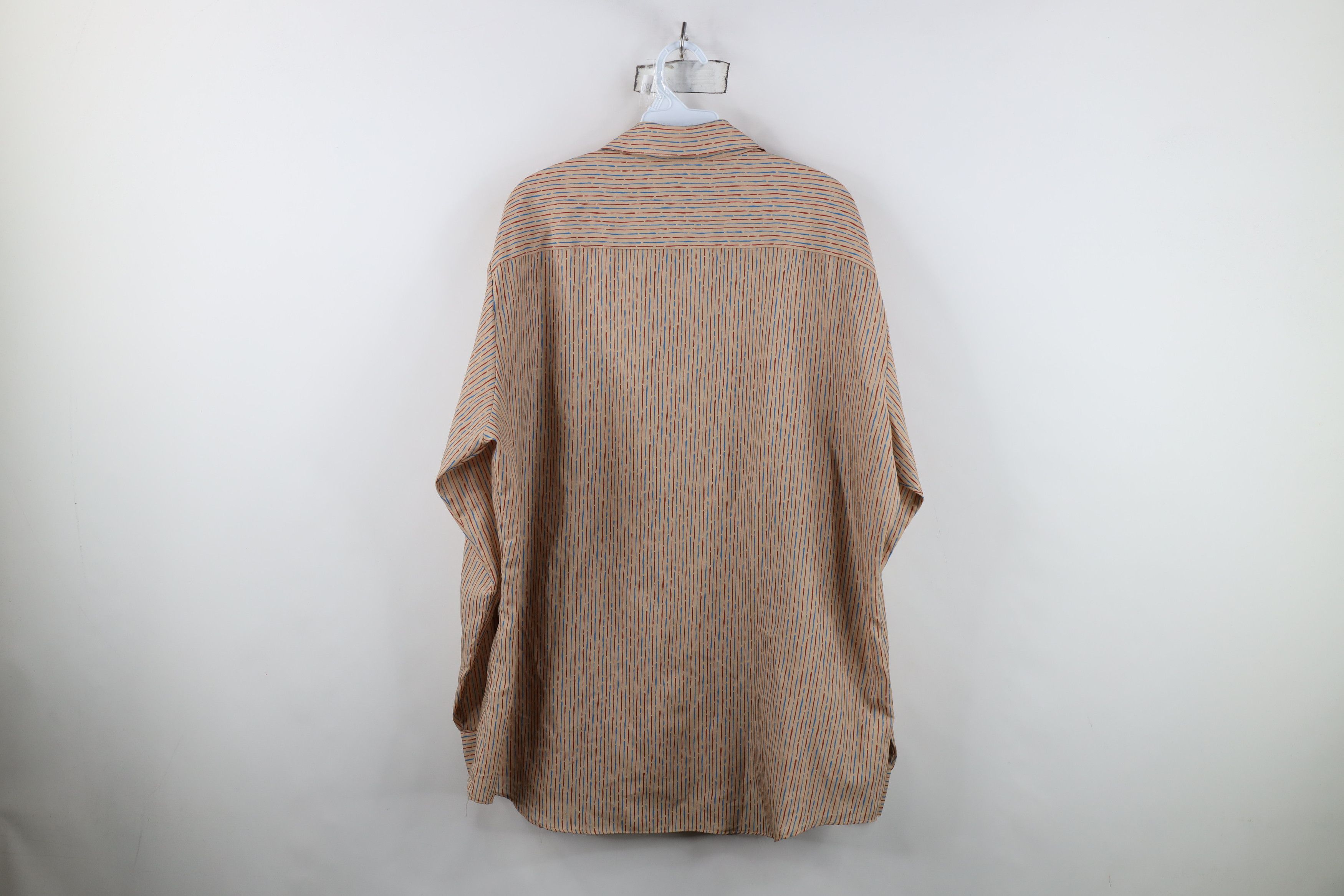 Vintage Vintage 70s Streetwear Knit Collared Button Shirt Polyester Size US XL / EU 56 / 4 - 10 Thumbnail