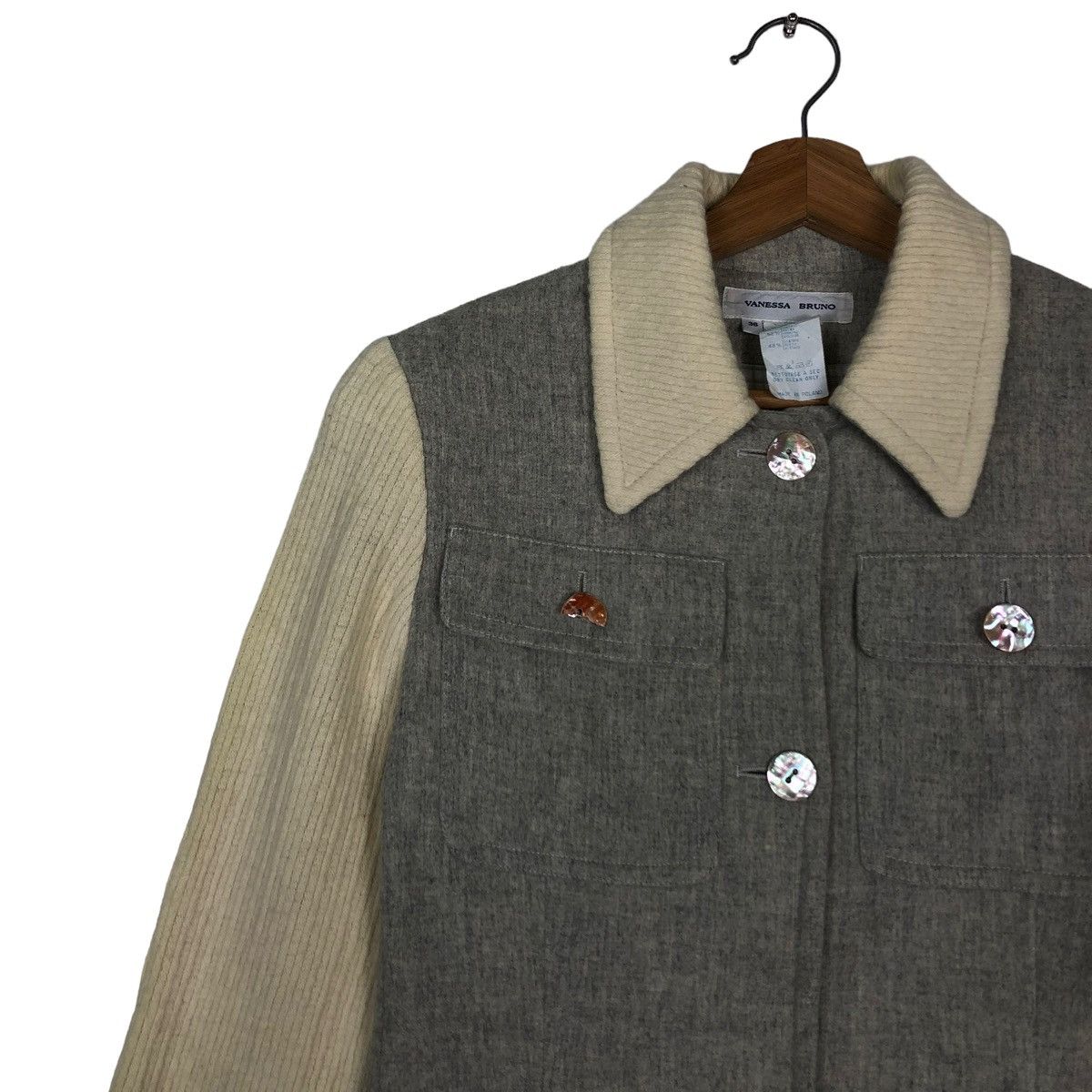 Vintage 🔥VINTAGE BUTTON JACKET CARDIGAN SLEEVE VANESSA BRUNO Size S / US 4 / IT 40 - 5 Thumbnail