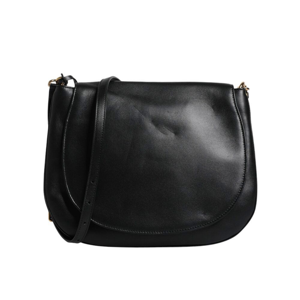 Dolce & Gabbana Dolce & Gabbana Black Leather Flap Saddle Shoulder Bag Size ONE SIZE - 1 Thumbnail