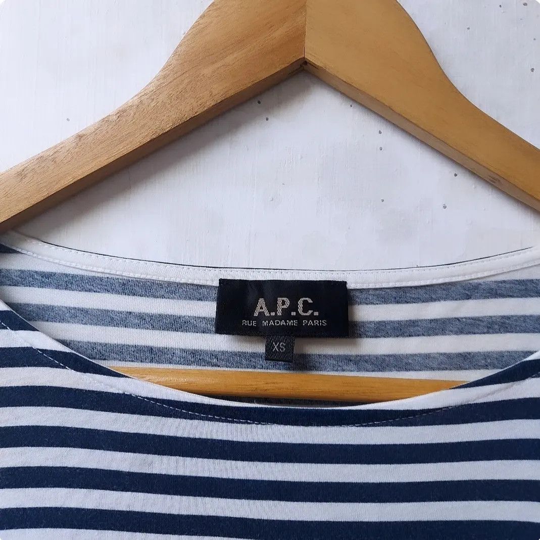 A.P.C. × Vintage APC Striped Women Long Sleeve Size XS / US 0-2 / IT 36-38 - 2 Thumbnail
