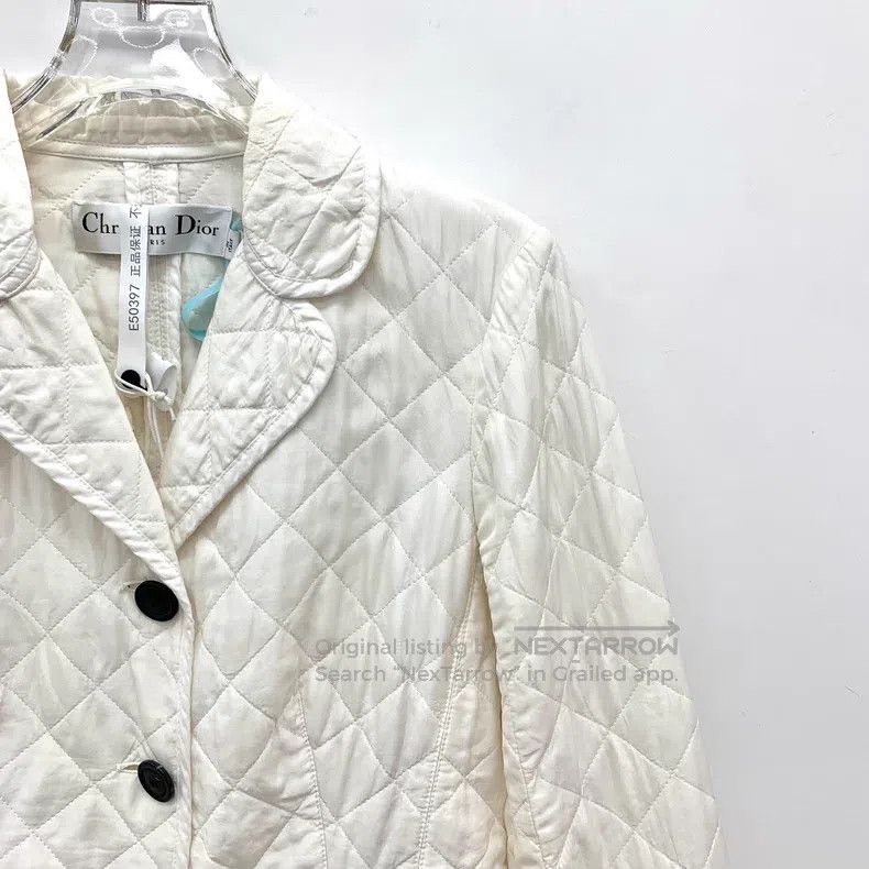 Dior Dior White diamond checkered bee embroidery mulberry silk Size XXS / US 00 / IT 34 - 3 Thumbnail