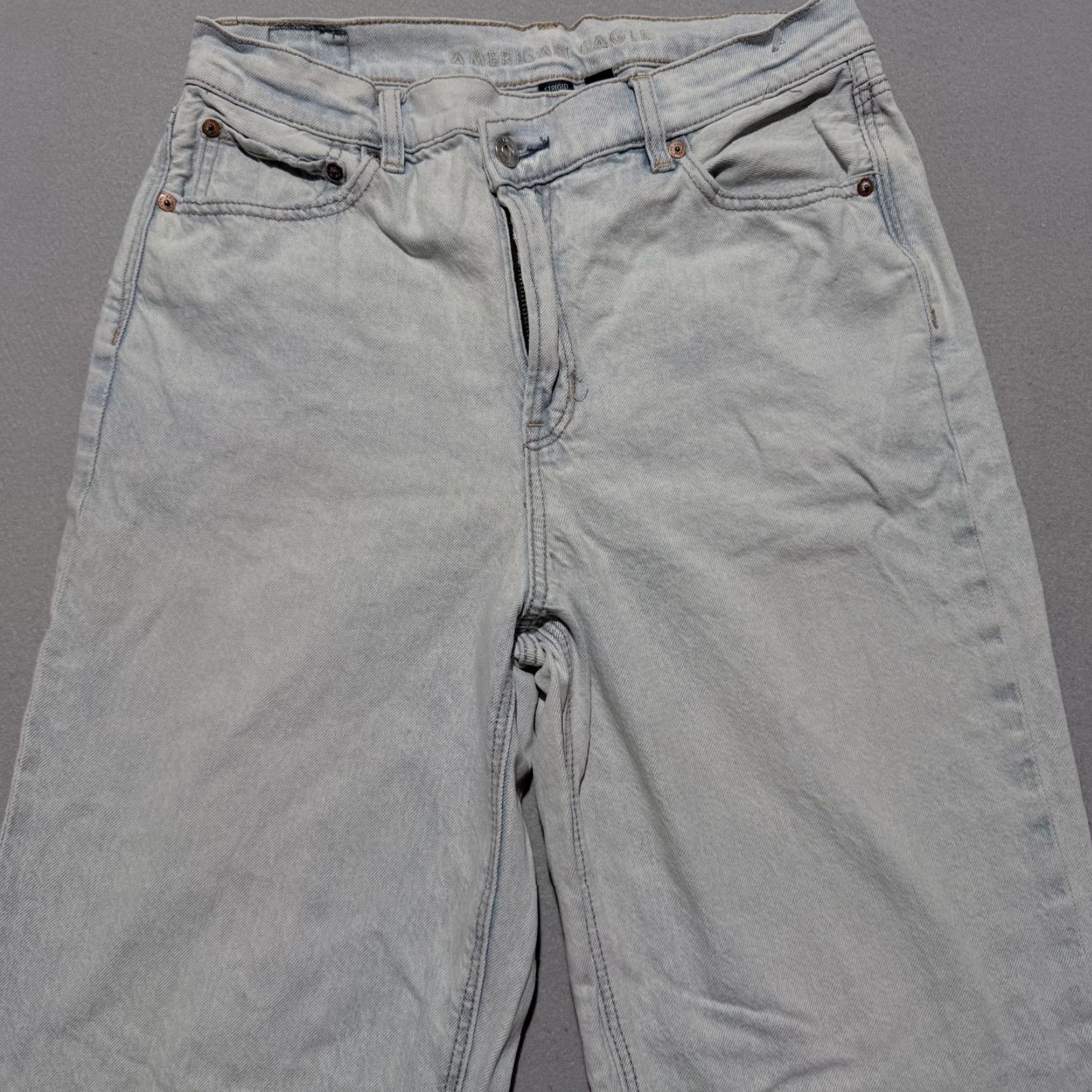 American Eagle Outfitters American Eagle Strigid Jeans Women's High Rise Straight Blue Denim Pockets 10 Size 32" / US 10 / IT 46 - 3 Thumbnail