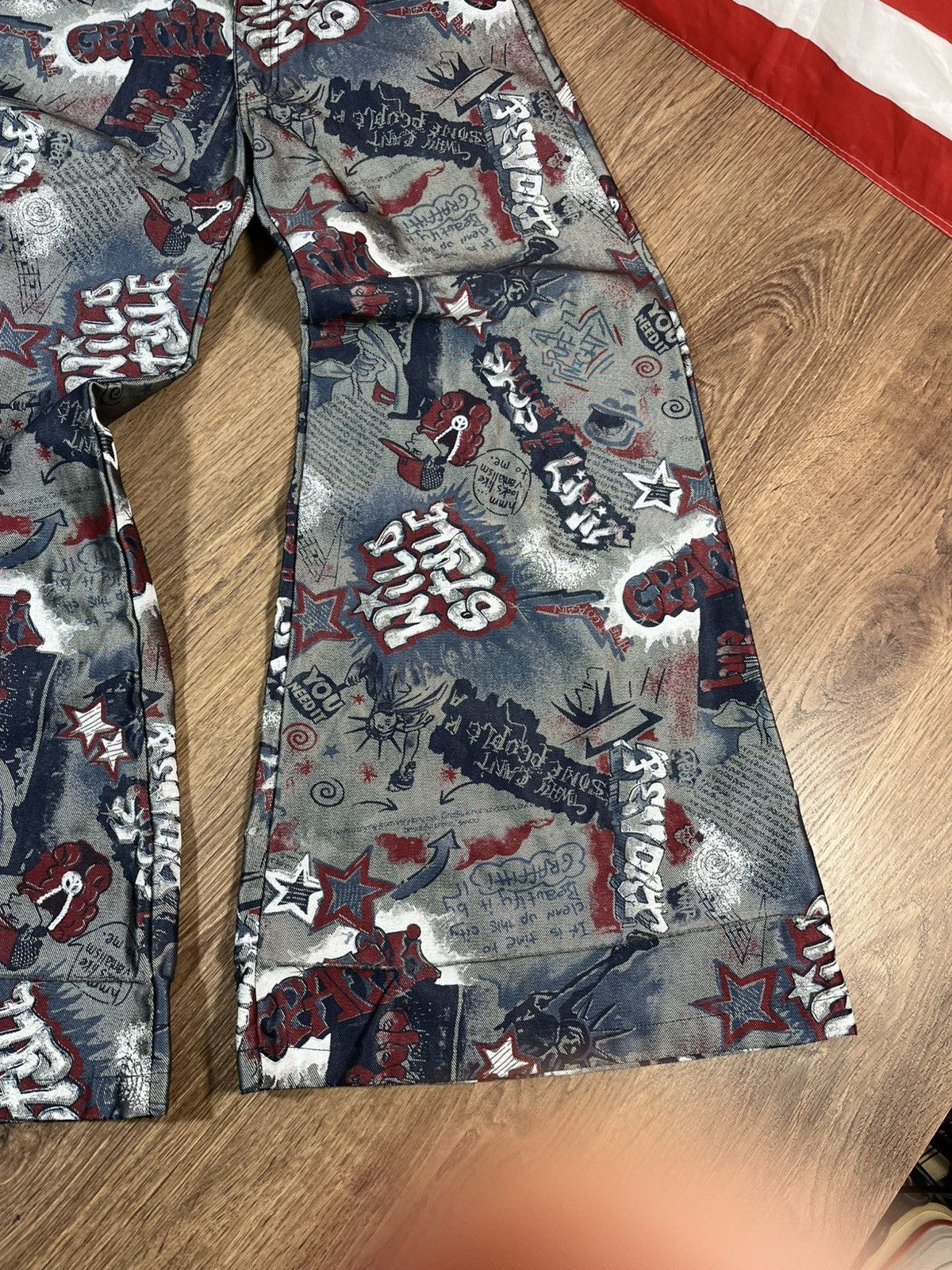Rap Tees Y2K Wide Leg Graffiti Baggy Skate Vintage Hip Hop Rap Pants Size US 34 / EU 50 - 3 Thumbnail