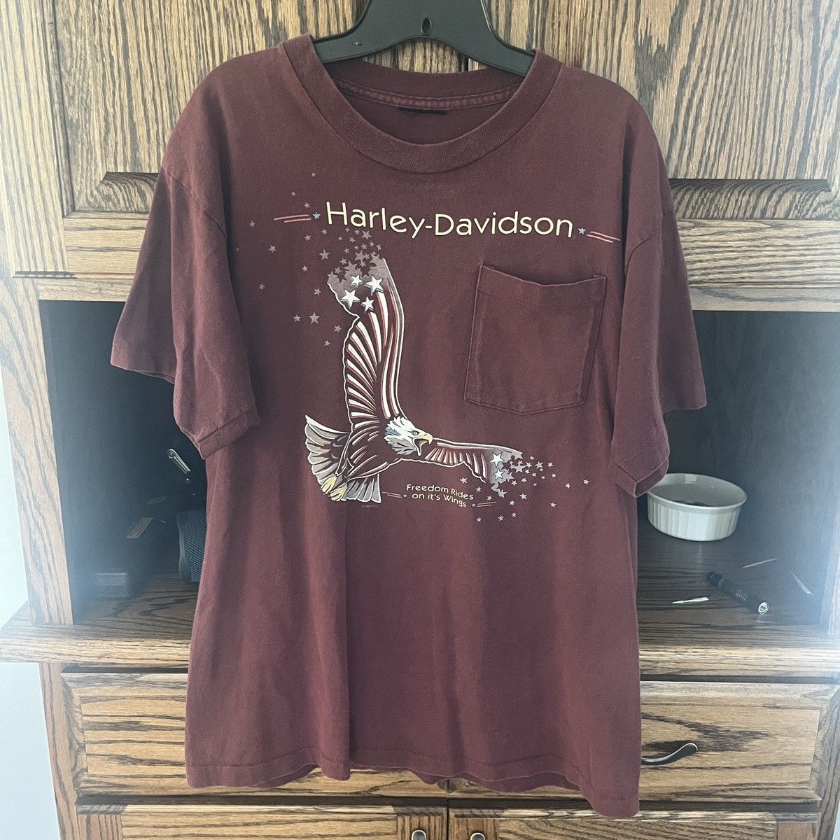 Harley Davidson Vintage 1997 Pocket T Shirt Gainesville Florida Alligator Size US L / EU 52-54 / 3 - 1 Thumbnail