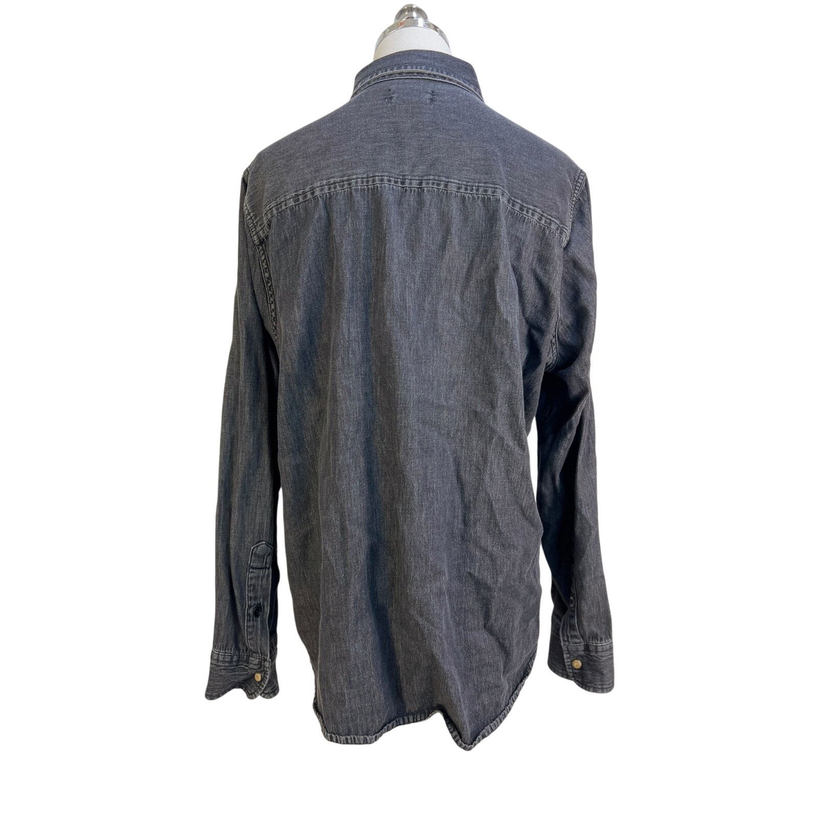 Other Pact Denim Chambray Ranch Shirt Black Organic Cotton Size XL / US 12-14 / IT 48-50 - 10 Thumbnail