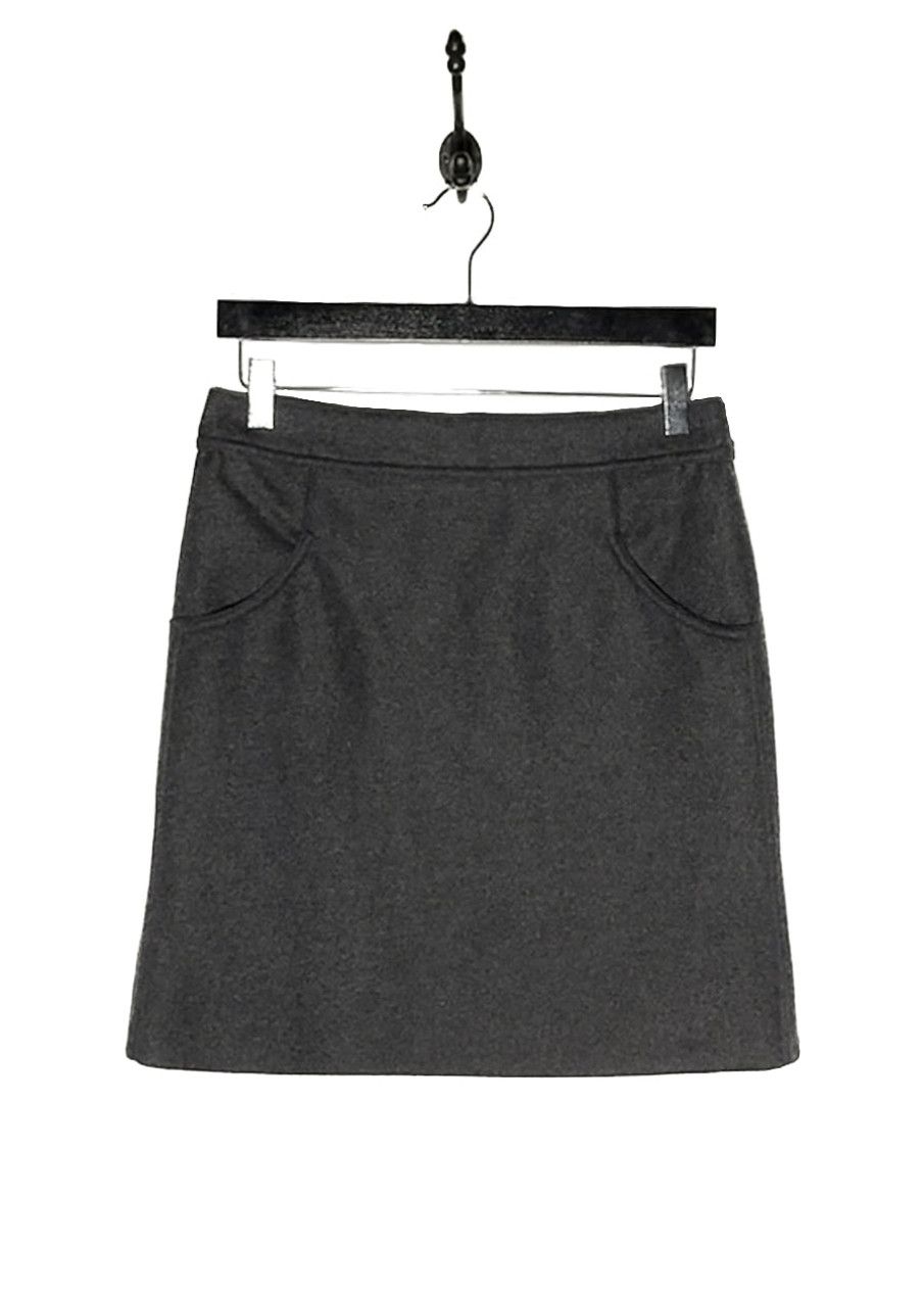 Chanel Chanel FW11 Charcoal Flannel Button Accent Mini Skirt Size 27" / US 4 / IT 40 - 1 Thumbnail