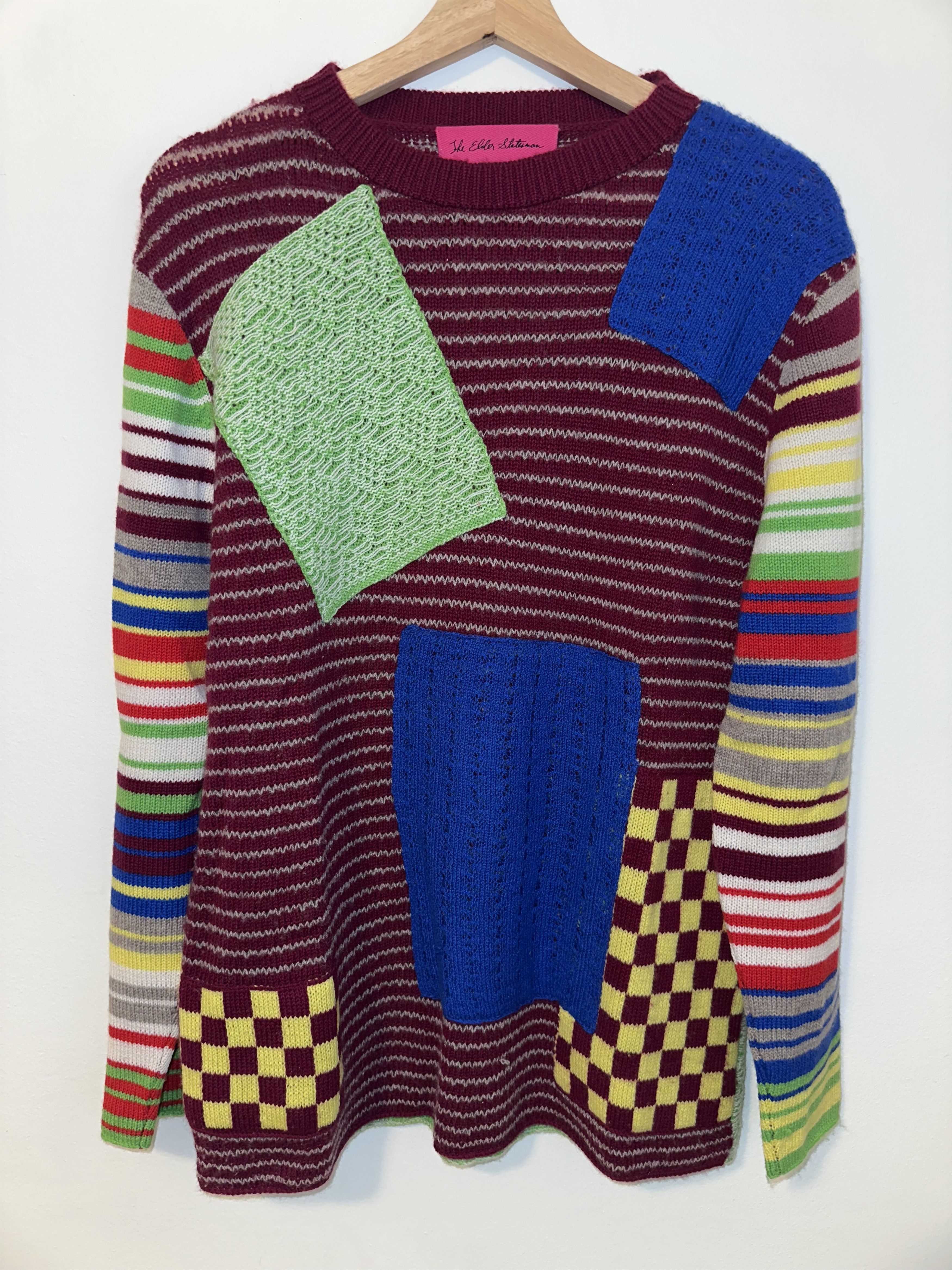 The Elder Statesman Patchwork Wool/Cashmere blend sweater Size US M / EU 48-50 / 2 - 1 Thumbnail