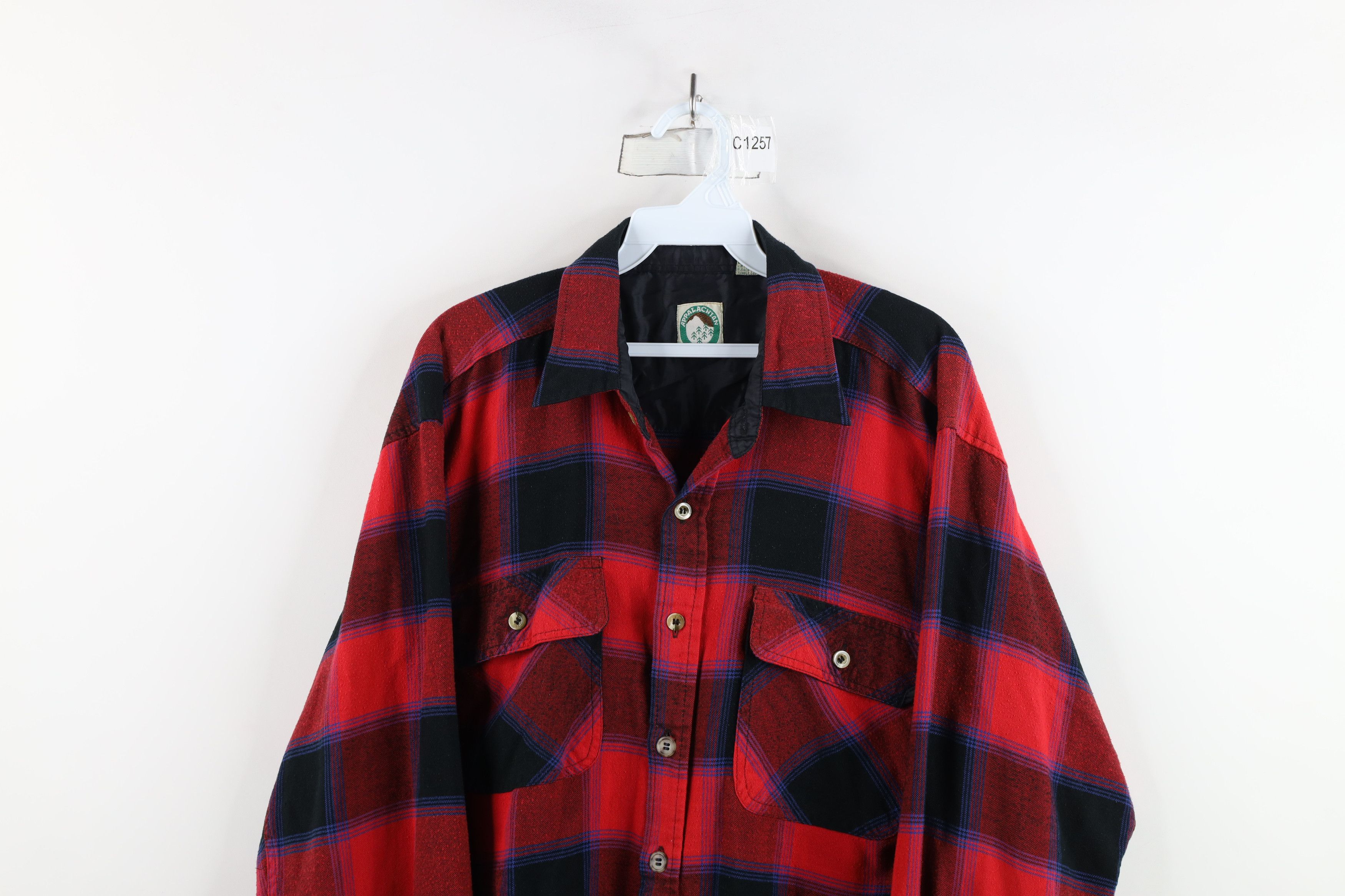 Vintage Vintage 90s Streetwear Knit Collared Button Shirt Plaid Size US M / EU 48-50 / 2 - 2 Thumbnail