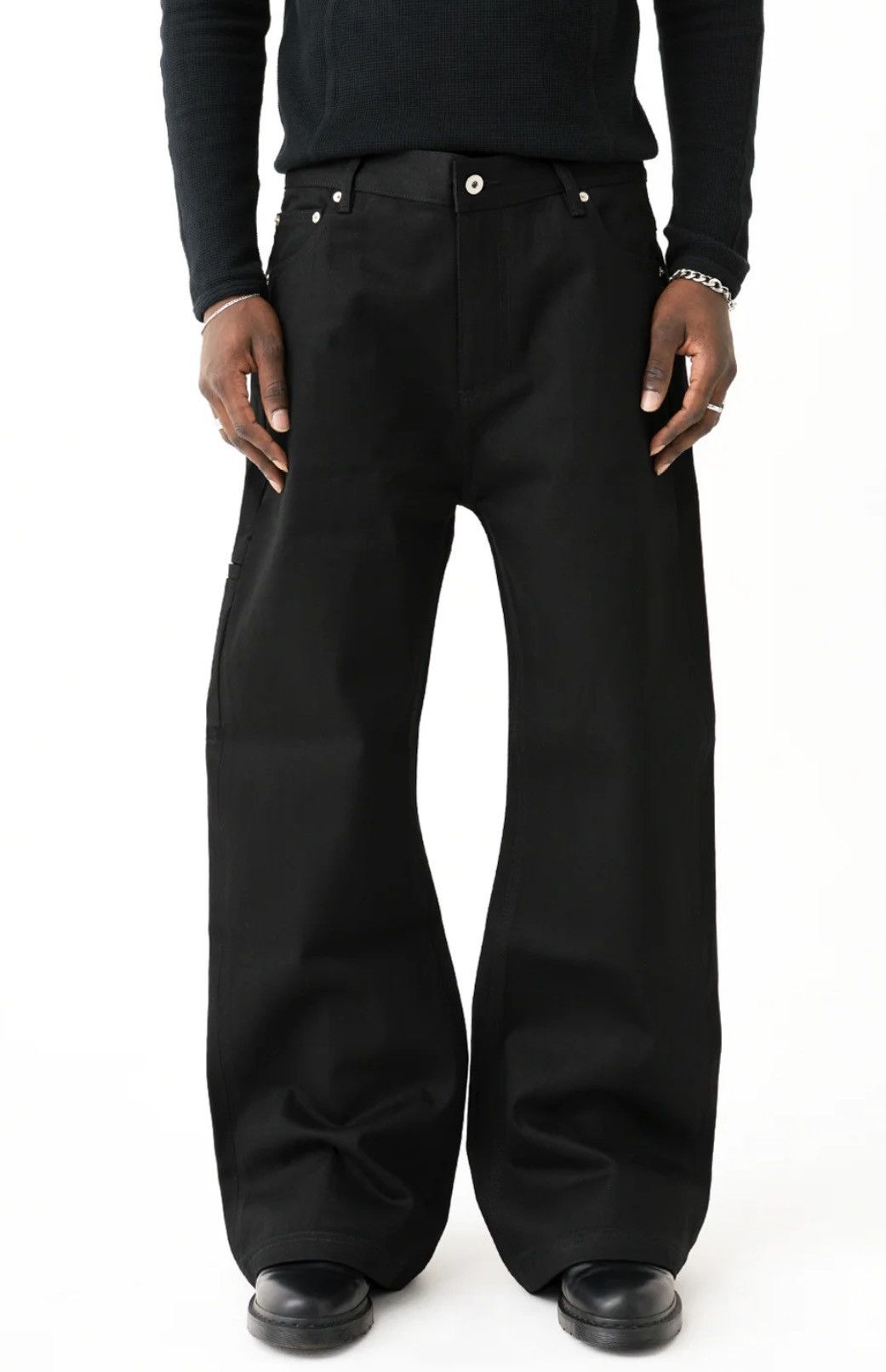 Other Okayama 15oz Raw Black Pleated Japanese Selvedge Denim Pants