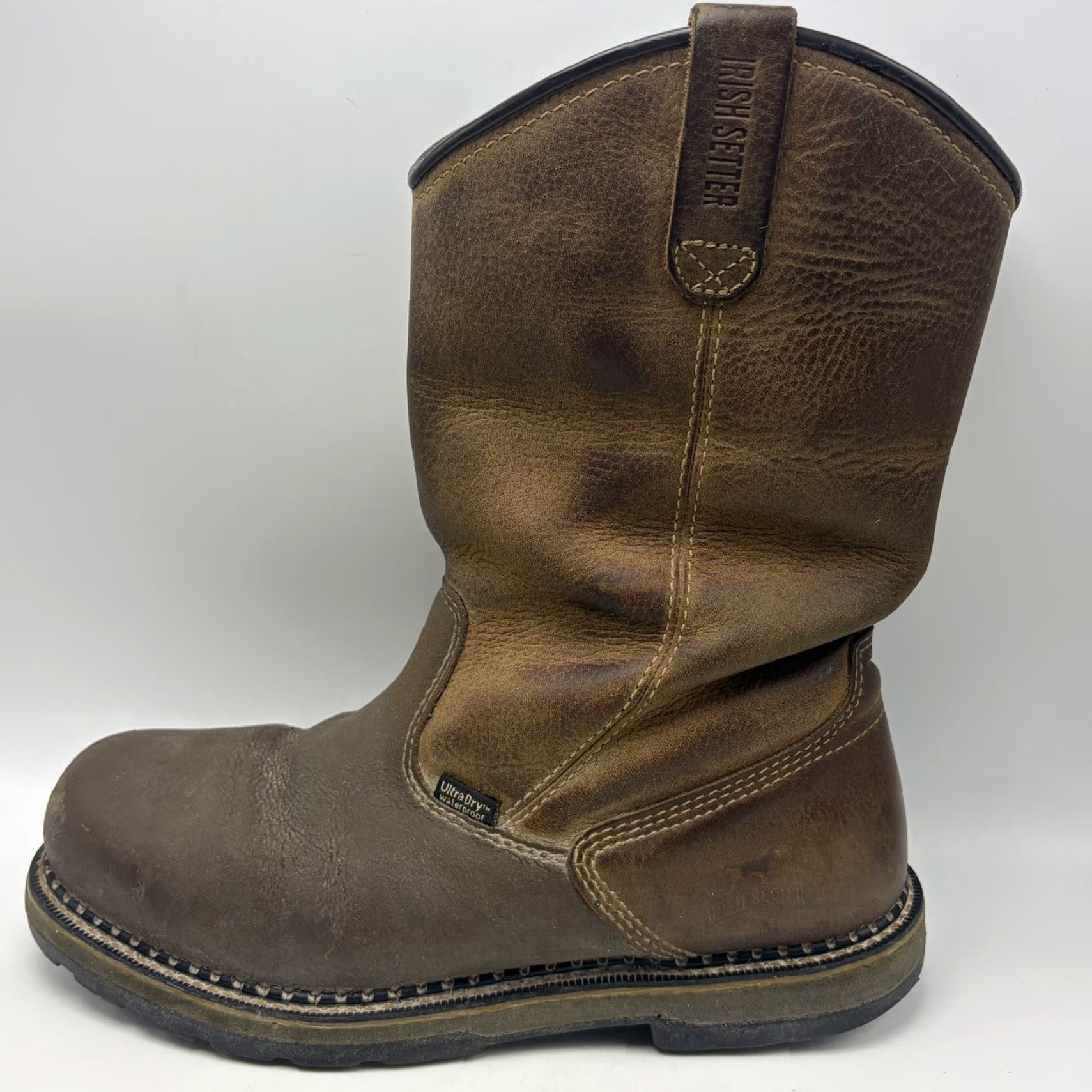 Vintage Irish Setter Boots Mens 11 Brown Leather Pull On Safety Toe 83952 Read Size US 11 / EU 44 - 2 Thumbnail