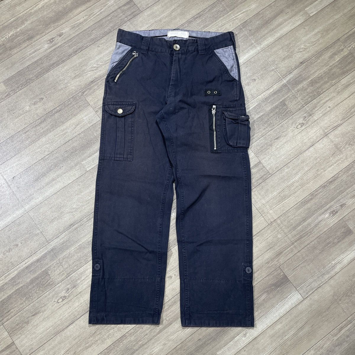 Japanese Brand × Vintage VINTAGE GARAGE LABEL BLACK WASHED CARGOPANTS Size US 30 / EU 46 - 1 Thumbnail