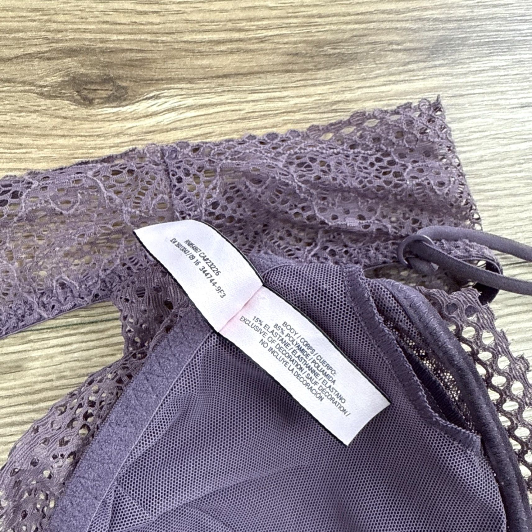 Victoria's Secret Victoria's Secret Long Line Bralette Strappy Lace Bra Crop Tank Crochet Medium Purple Size ONE SIZE - 6 Thumbnail