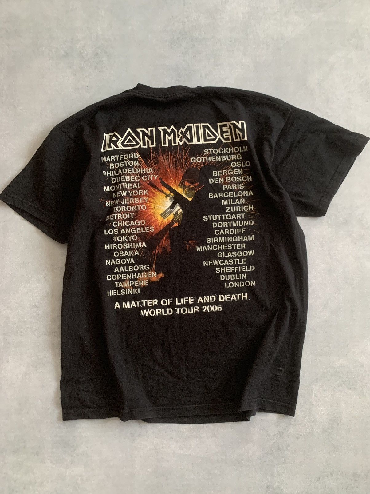 Band Tees × Iron Maiden × Vintage Vintage 2006 Iron Maiden A Matter Of Life And Death Tour Tee Size US M / EU 48-50 / 2 - 2 Thumbnail