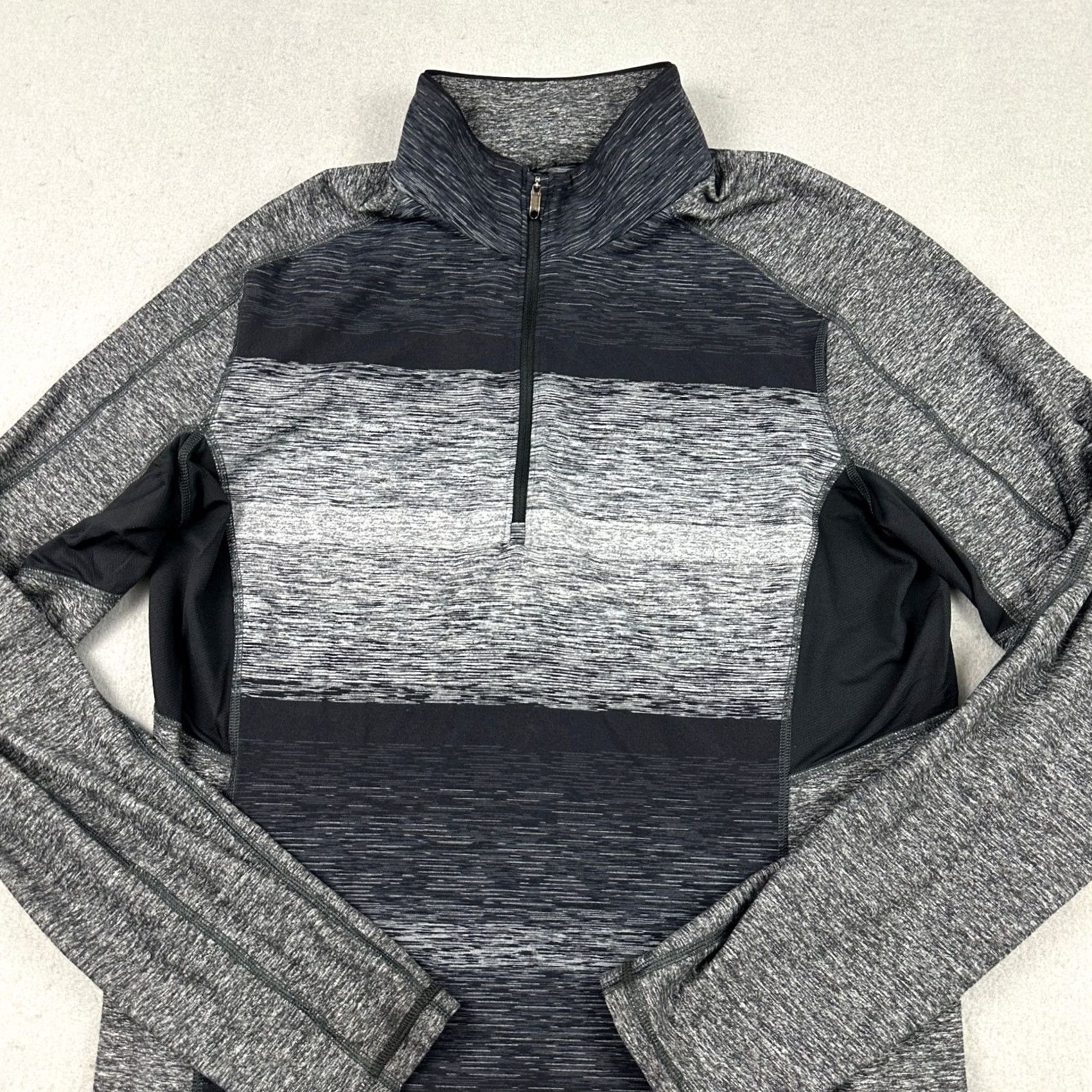 Lululemon Lululemon Sweater Men Large Gray Striped Pullover 1/4 Zip Pockets Sweatshirt Athletic Crew Neck Size US L / EU 52-54 / 3 - 2 Thumbnail