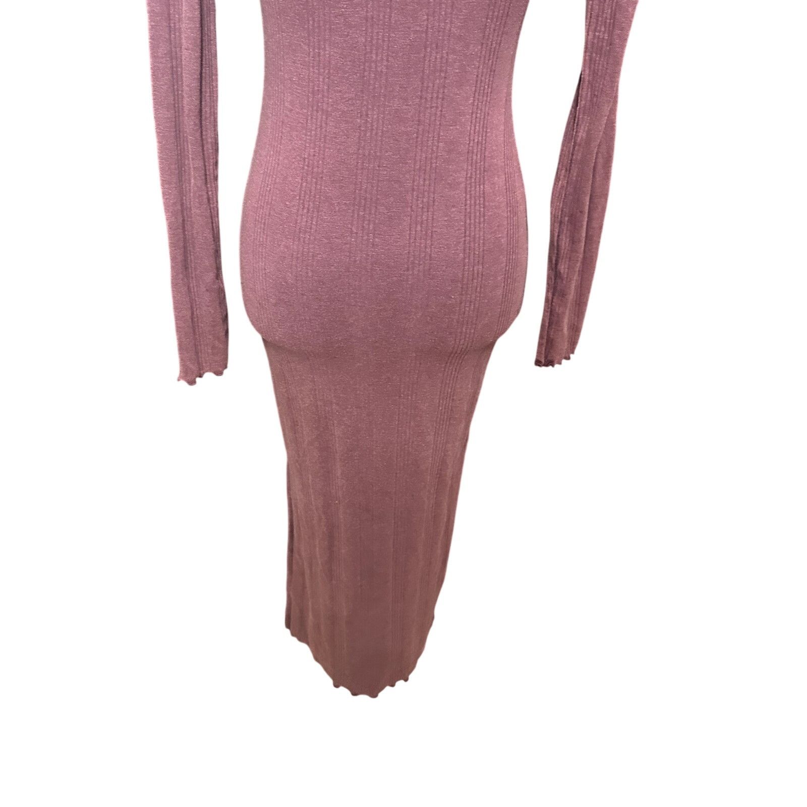 Treasure & Bond Treasure & Bond Midi Dress Bodycon Lettuce Edge Burgundy XXS Size XXS / US 00 / IT 34 - 7 Thumbnail