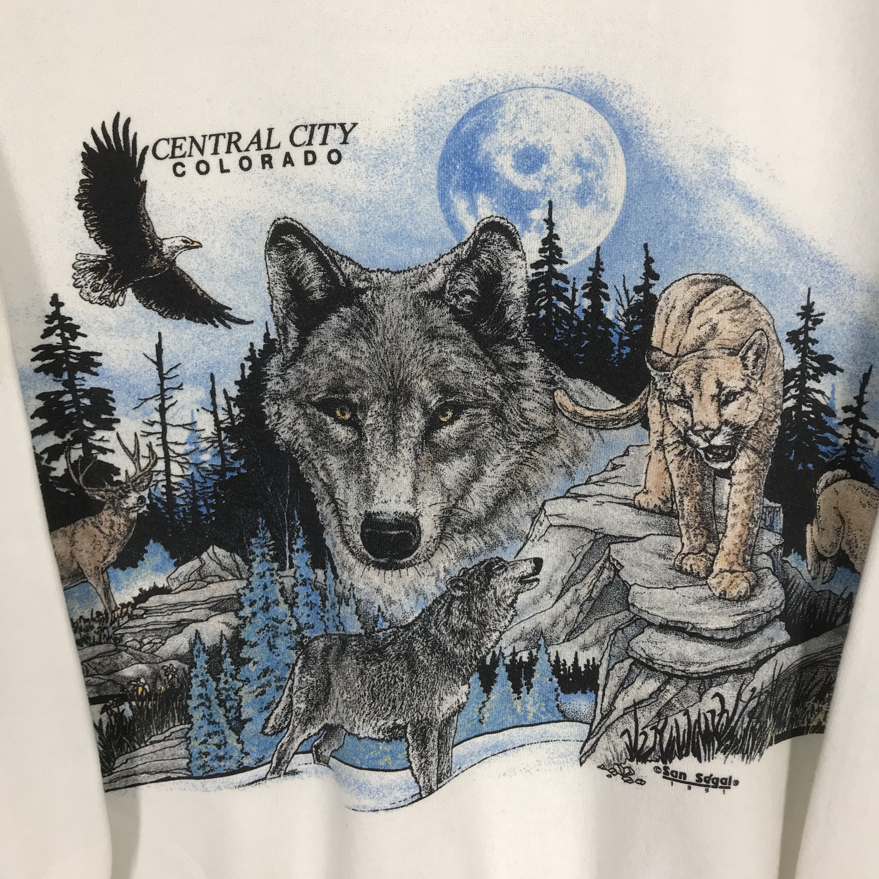 Vintage Vintage 90's Retro Graphic Nature Habitat White - 367 Size US L / EU 52-54 / 3 - 5 Thumbnail