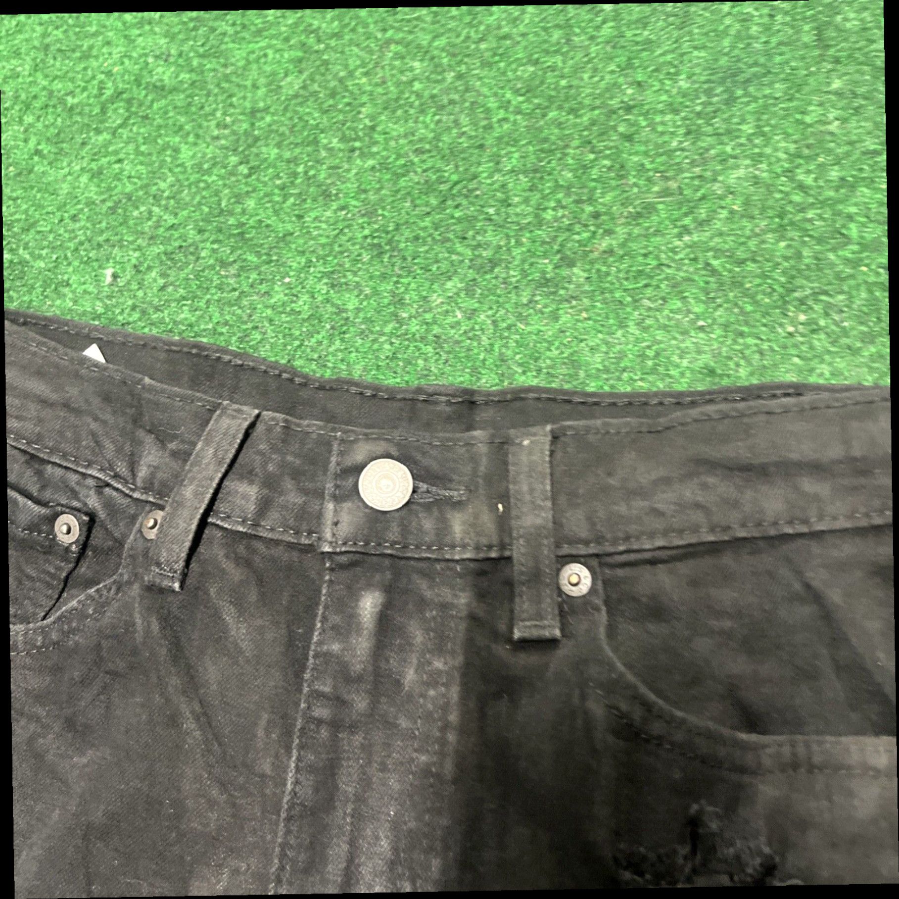 Levi's Vintage Levis 501 Black Distressed with Holes Cutoff 2" Jean Shorts Size 32 Size 24" / US 00 / IT 34 - 3 Thumbnail