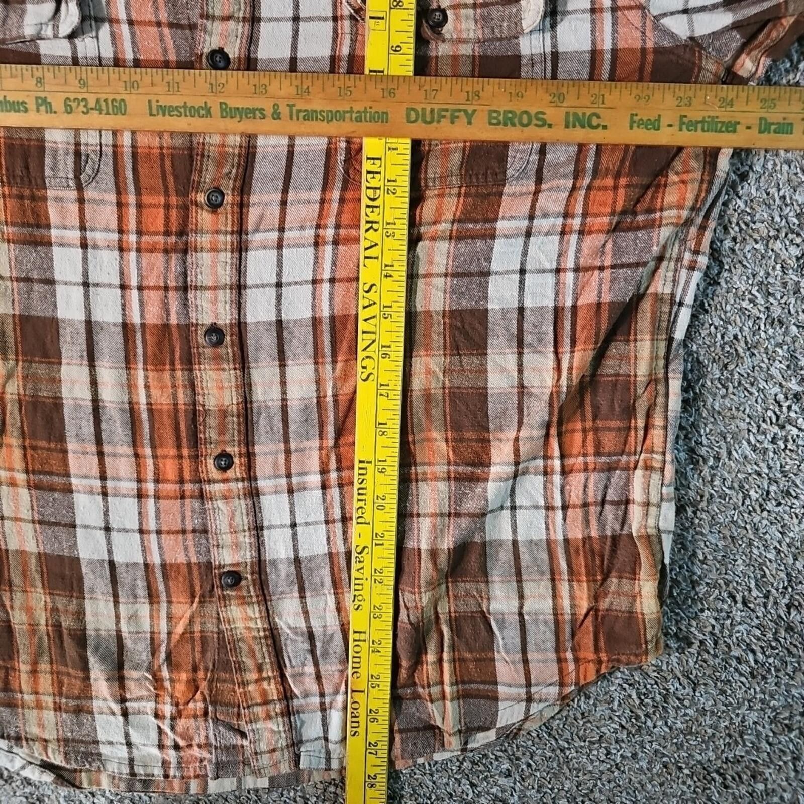 Timberland Timberland L Brown Orange Flannel Button Up Size US L / EU 52-54 / 3 - 4 Thumbnail