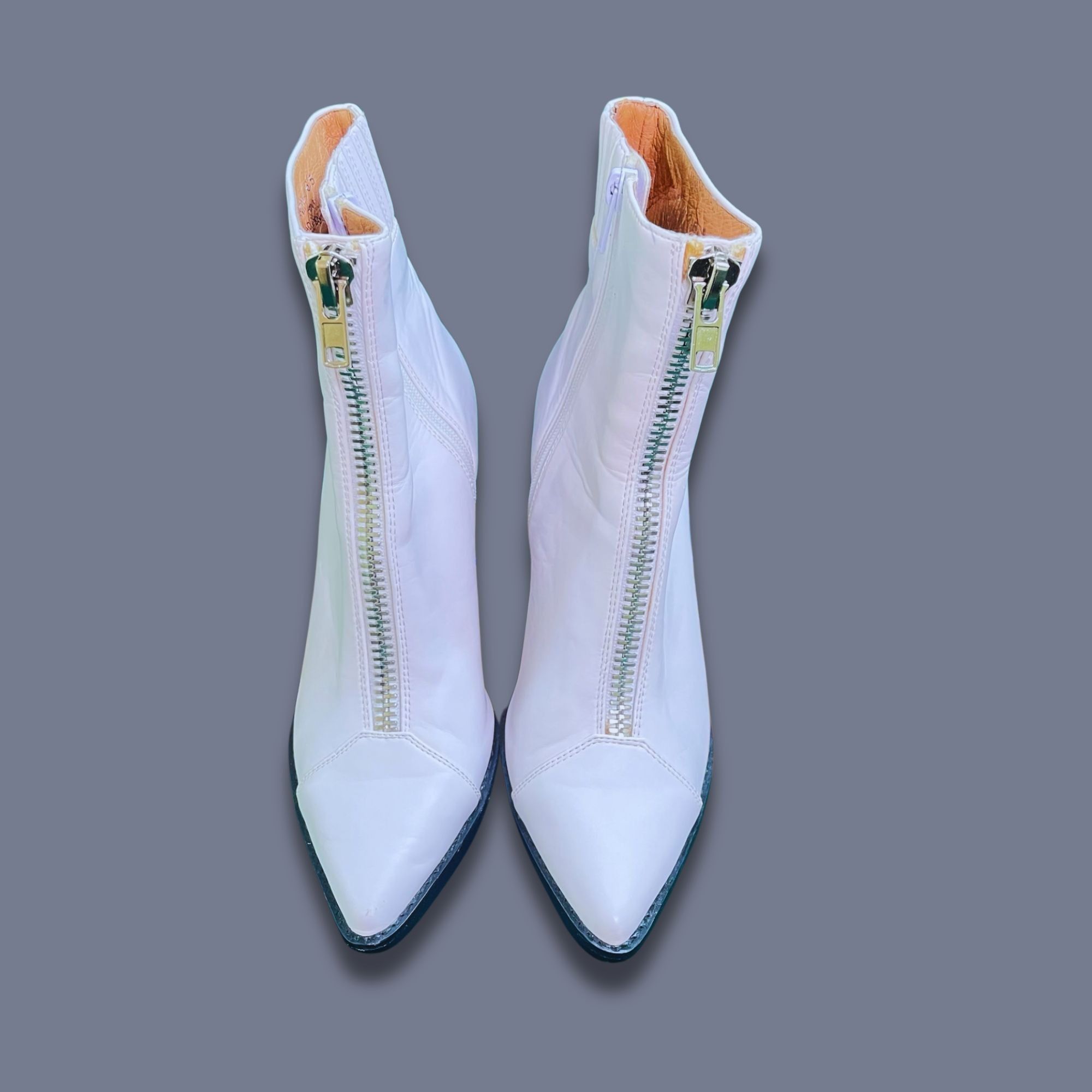 Jeffrey Campbell Jeffrey Campbell White Leather Ankle Boots With Zipper Closu Size US 6.5 / IT 36.5 - 5 Thumbnail