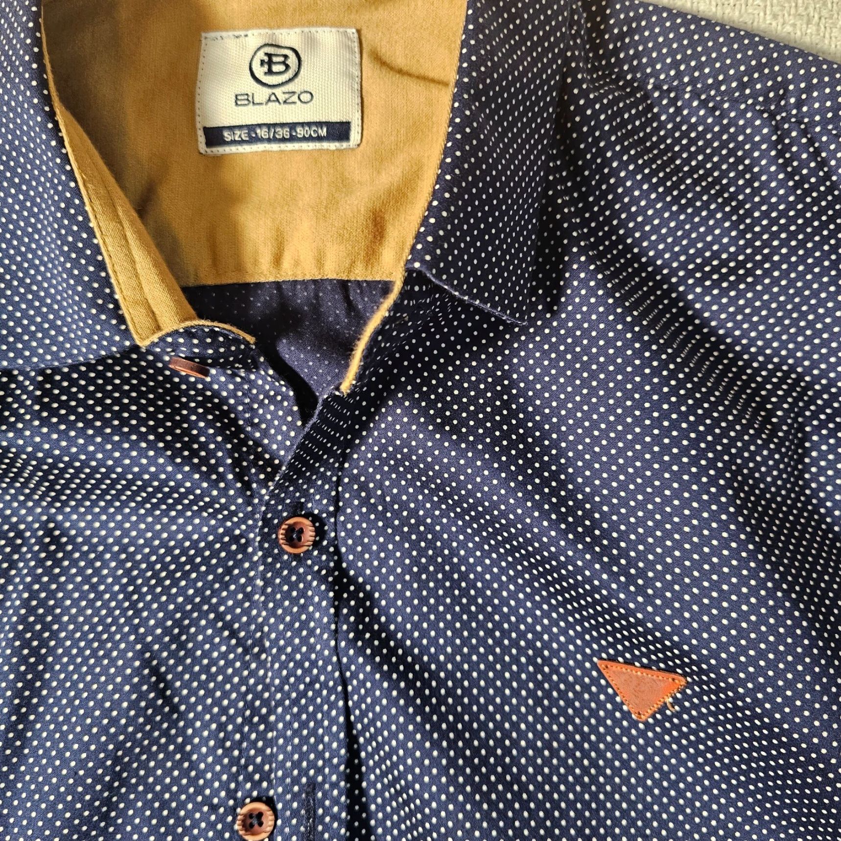 Vintage VINTAGE Blazo Button-Up Polka Dot Blue Men's Shirt 16 36 Size Pocket 90s California Cars Size US L / EU 52-54 / 3 - 4 Thumbnail