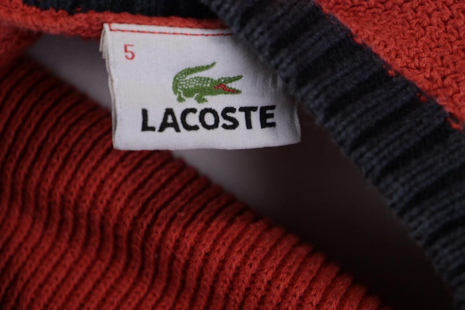 Lacoste Lacoste Red Crew Neck Knit Sweater Size 5 / L Size US L / EU 52-54 / 3 - 11 Thumbnail