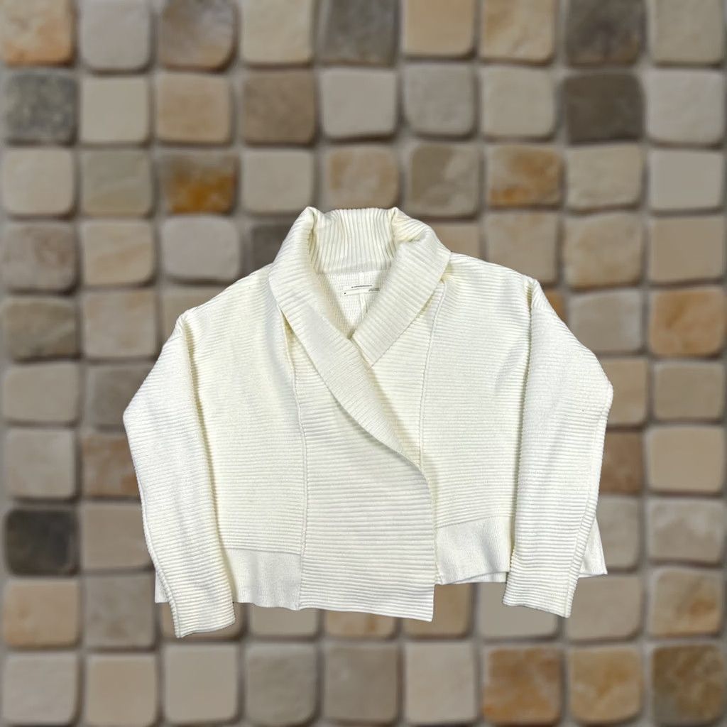Anthropologie Anthropologie Sweater Womens XS Ivory Knit Open Front Cardigan Size XS / US 0-2 / IT 36-38 - 1 Thumbnail